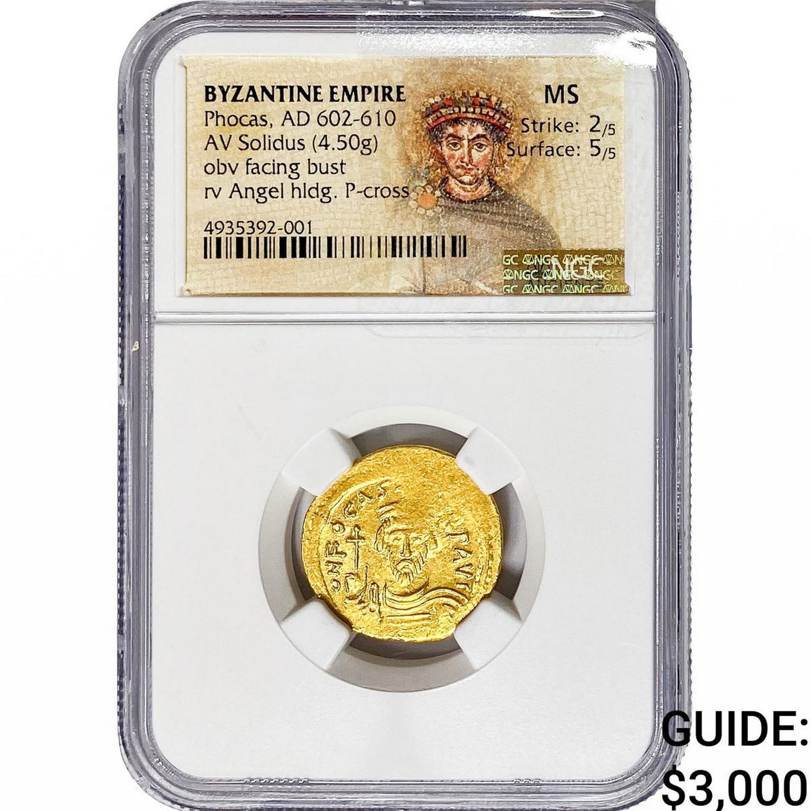 Byzantine Phocas, AD 602-610 Gold Solidus 4.50G MS (1 of 2)
