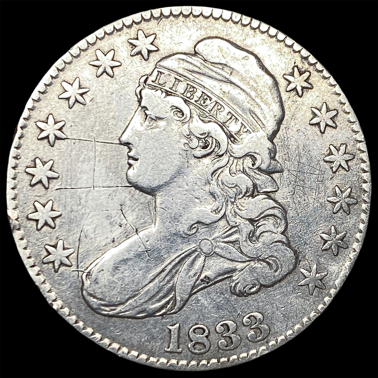 1833 Silver Capped Bust Half Dollar HIGH GRADE: 1833 Silver Capped Bust Half Dollar HIGH GRADE