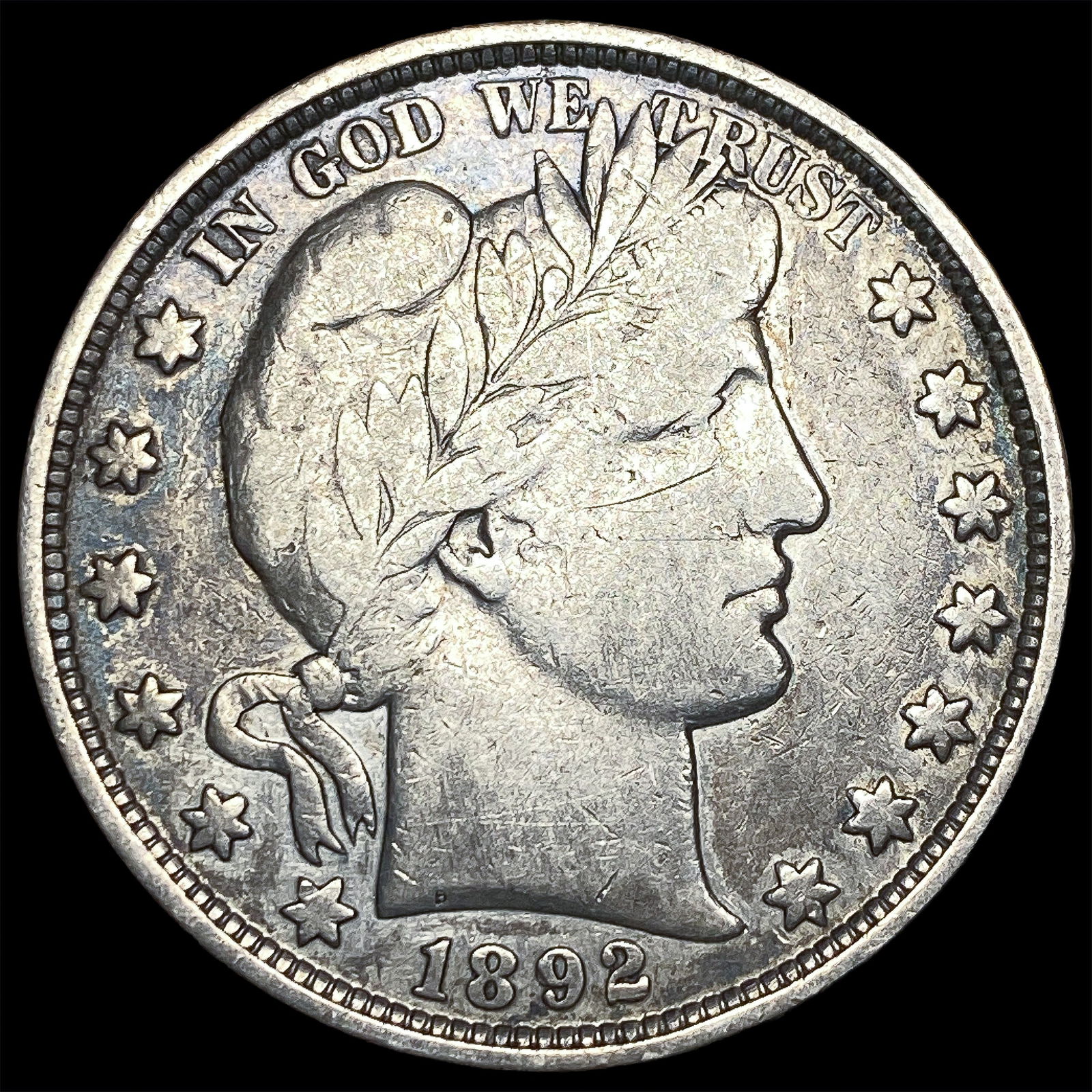1892 Silver Barber Half Dollar LIGHTLY CIRCULATED (1 of 2)