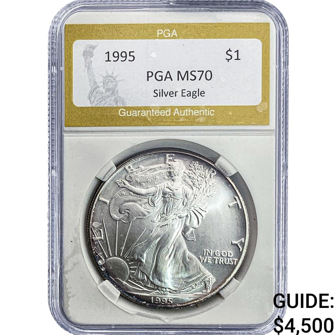 1995 PGA MS70 1oz Siver $1 SE: 1995 PGA MS70 1oz Siver $1 SE