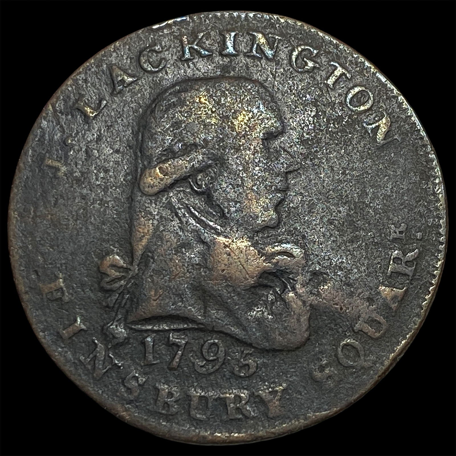 1795 Lackington's Finsbury Square Halfpenny NICELY CIRCULATED: 1795 Lackington's Finsbury Square Halfpenny NICELY CIRCULATED