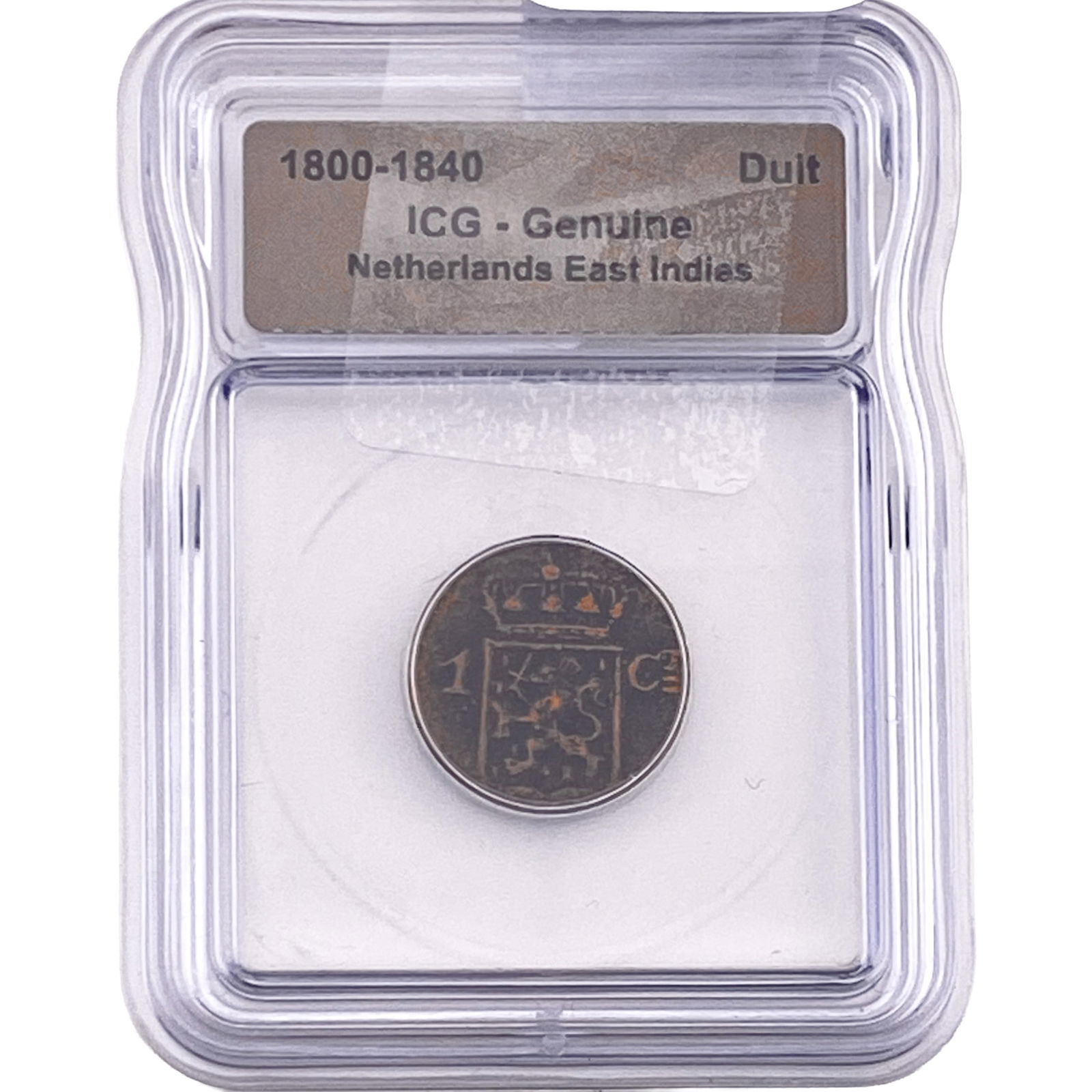 1800-1840 Netherlands East Indies Bronze Duit ICG Genuine (1 of 2)