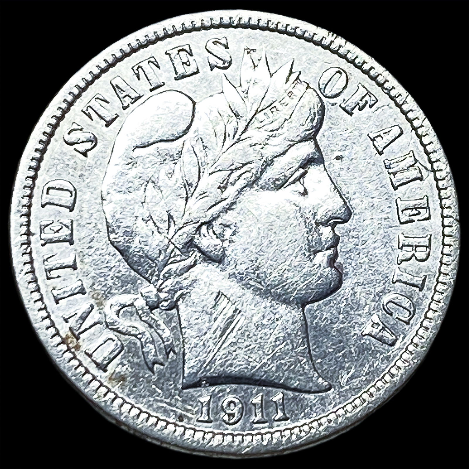 1911-D Silver Barber Dime CLOSELY UNCIRCULATED: 1911-D Silver Barber Dime CLOSELY UNCIRCULATED
