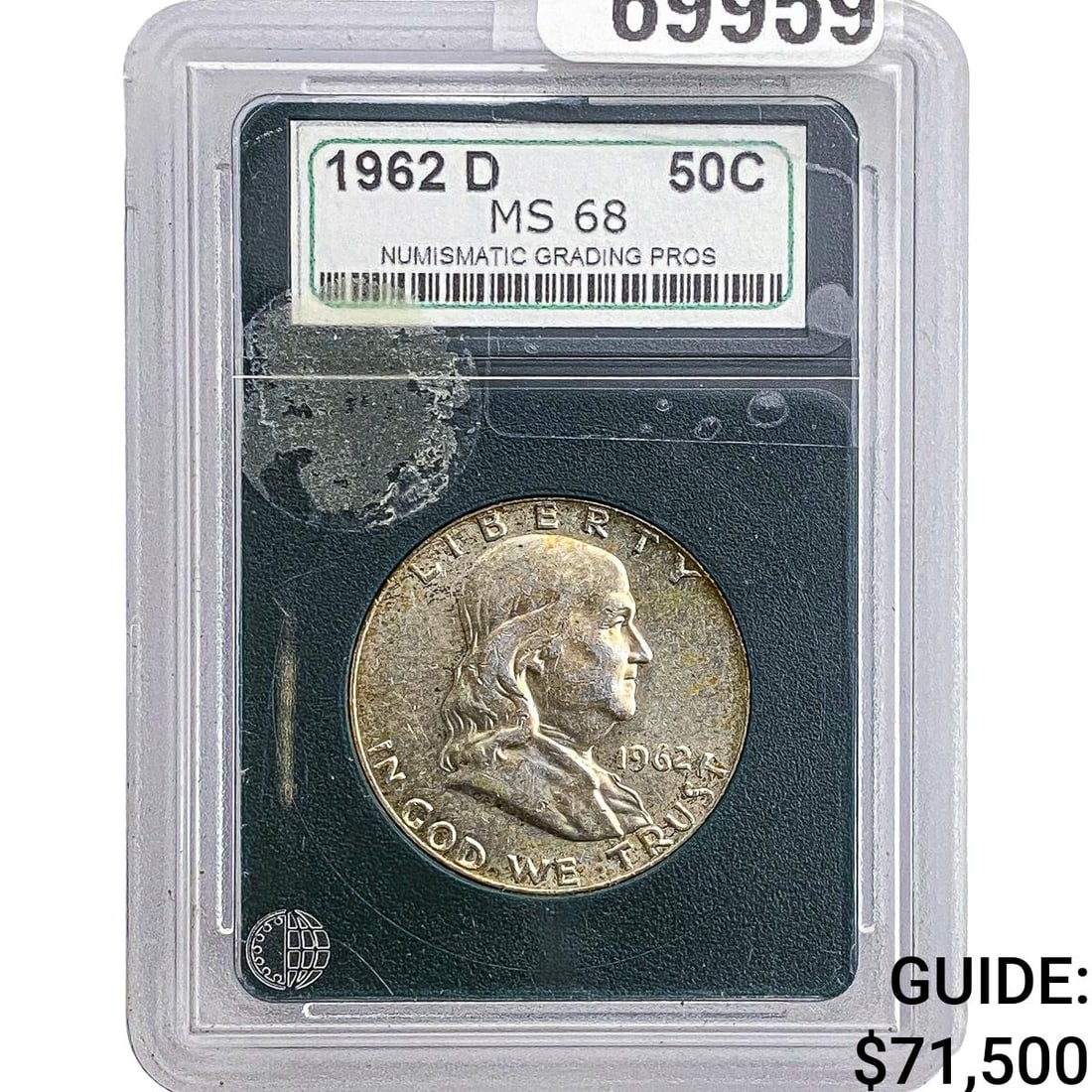 1962-D Franklin Half Dollar MS68: 1962-D Franklin Half Dollar MS68