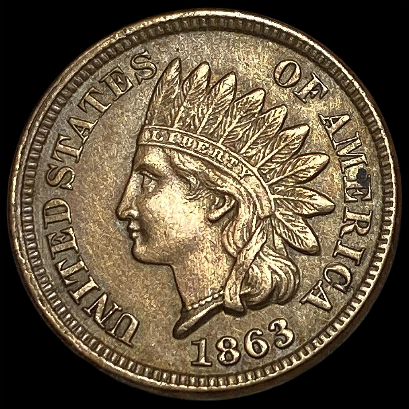 1863 Copper-Nickel Indian Head Cent CLOSELY UNCIRCULATED (1 of 2)