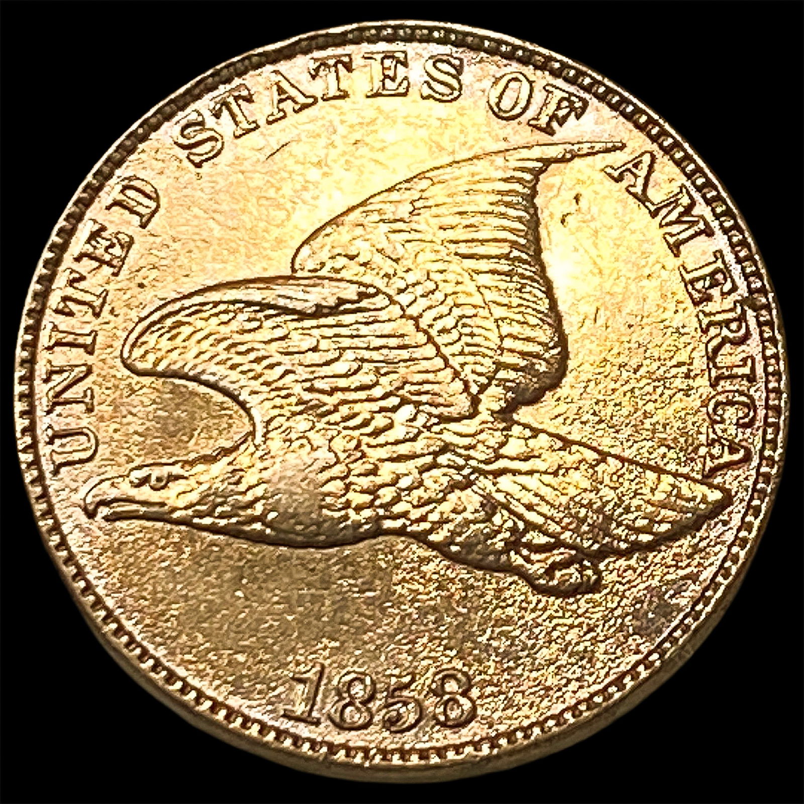 1858 Copper-Nickel Flying Eagle Cent CLOSELY UNCIRCULATED: 1858 Copper-Nickel Flying Eagle Cent CLOSELY UNCIRCULATED
