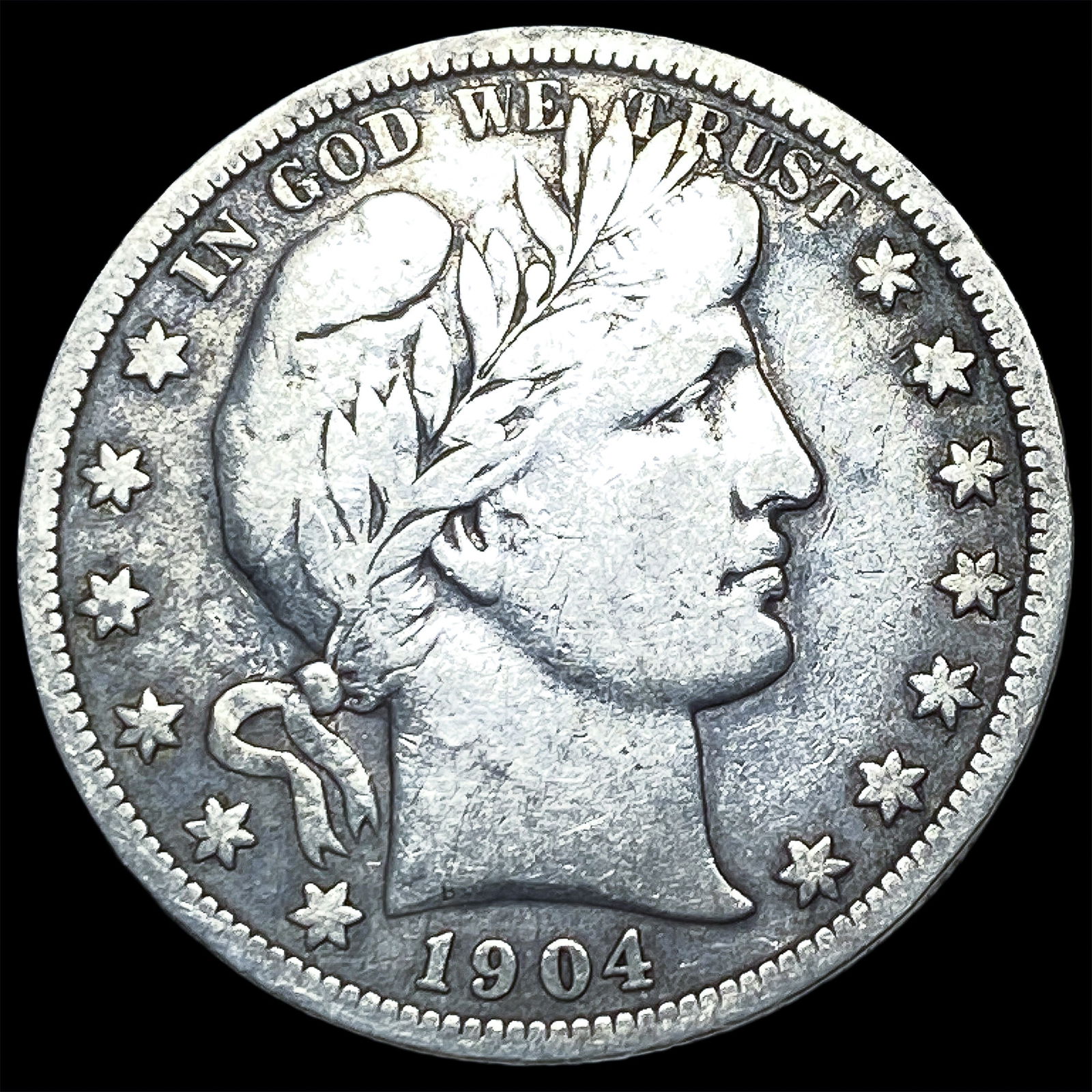 1904-S Silver Barber Half Dollar LIGHTLY CIRCULATED: 1904-S Silver Barber Half Dollar LIGHTLY CIRCULATED