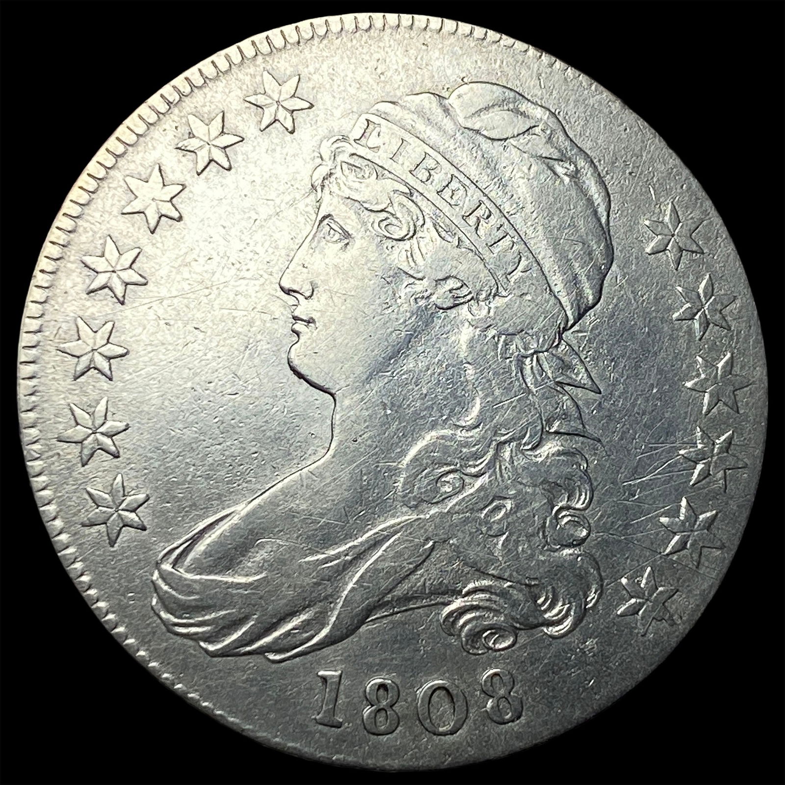 1808 Silver Capped Bust Half Dollar NEARLY UNCIRCULATED (1 of 2)