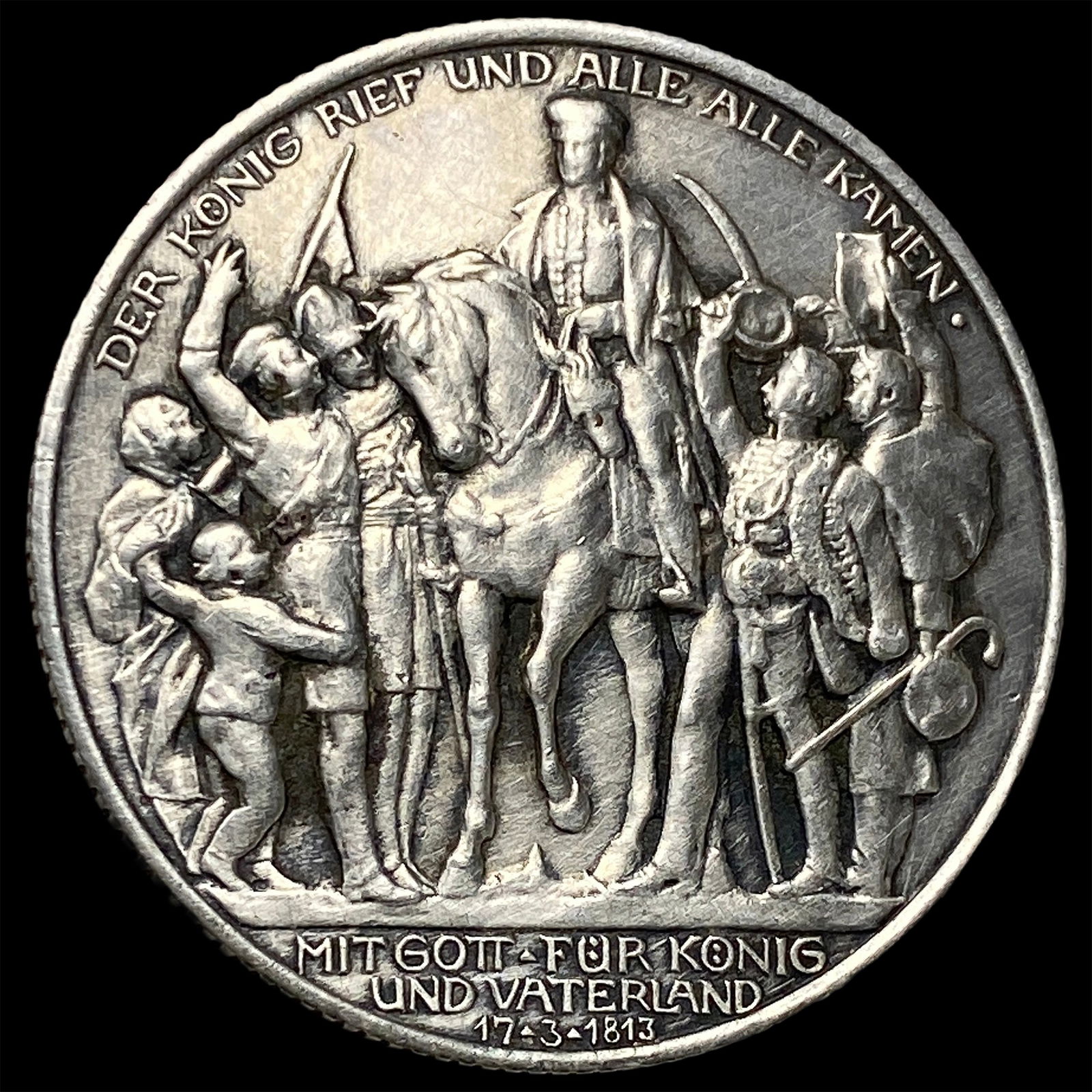 1913 Prussia Silver 3 Mark NEARLY UNCIRCULATED (1 of 2)