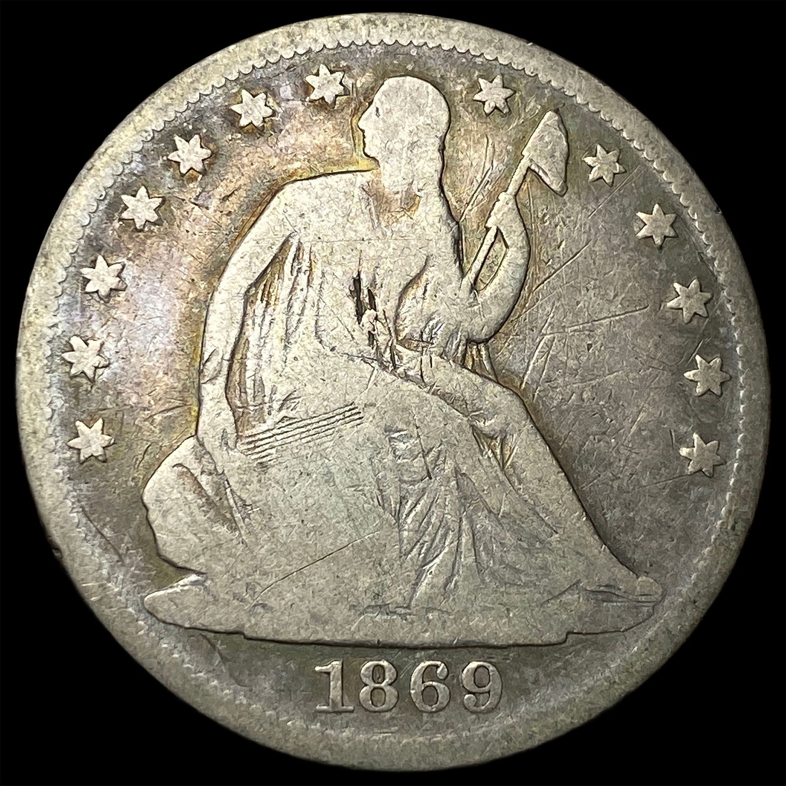 1869 Silver Seated Liberty Half Dollar NICELY CIRCULATED (1 of 2)