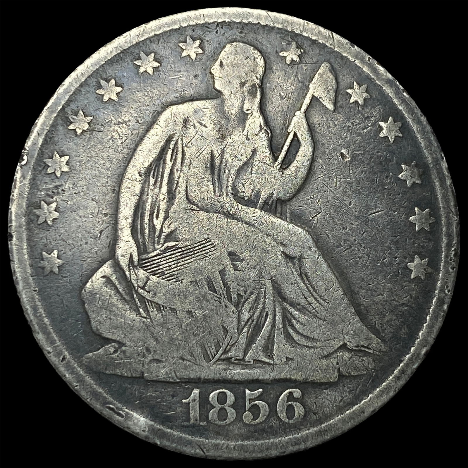 1856-O Silver Seated Liberty Half Dollar NICELY CIRCULATED (1 of 2)