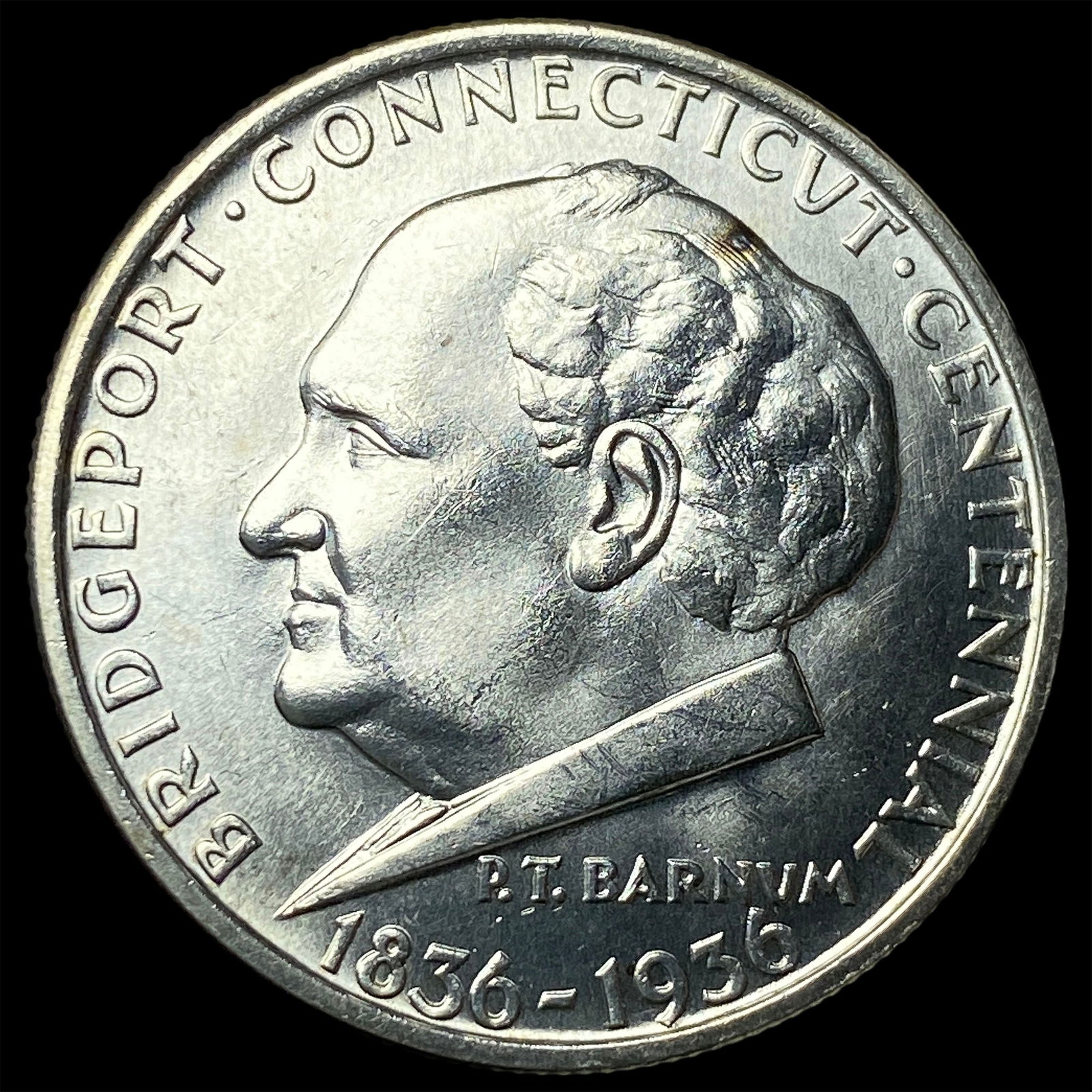 1936 Silver Bridgeport Centennial Half Dollar UNCIRCULATED (1 of 2)