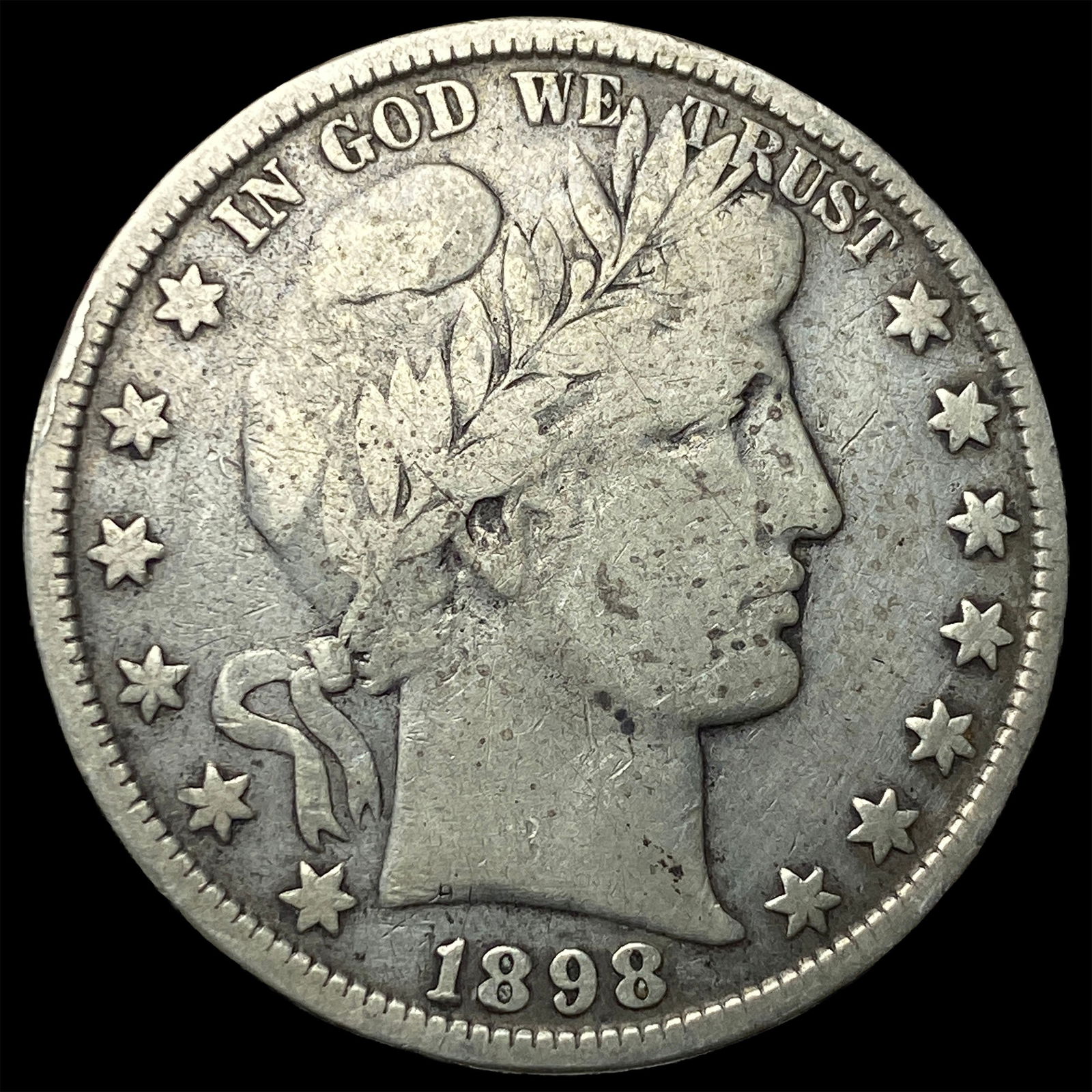 1898 Silver Barber Half Dollar LIGHTLY CIRCULATED (1 of 2)