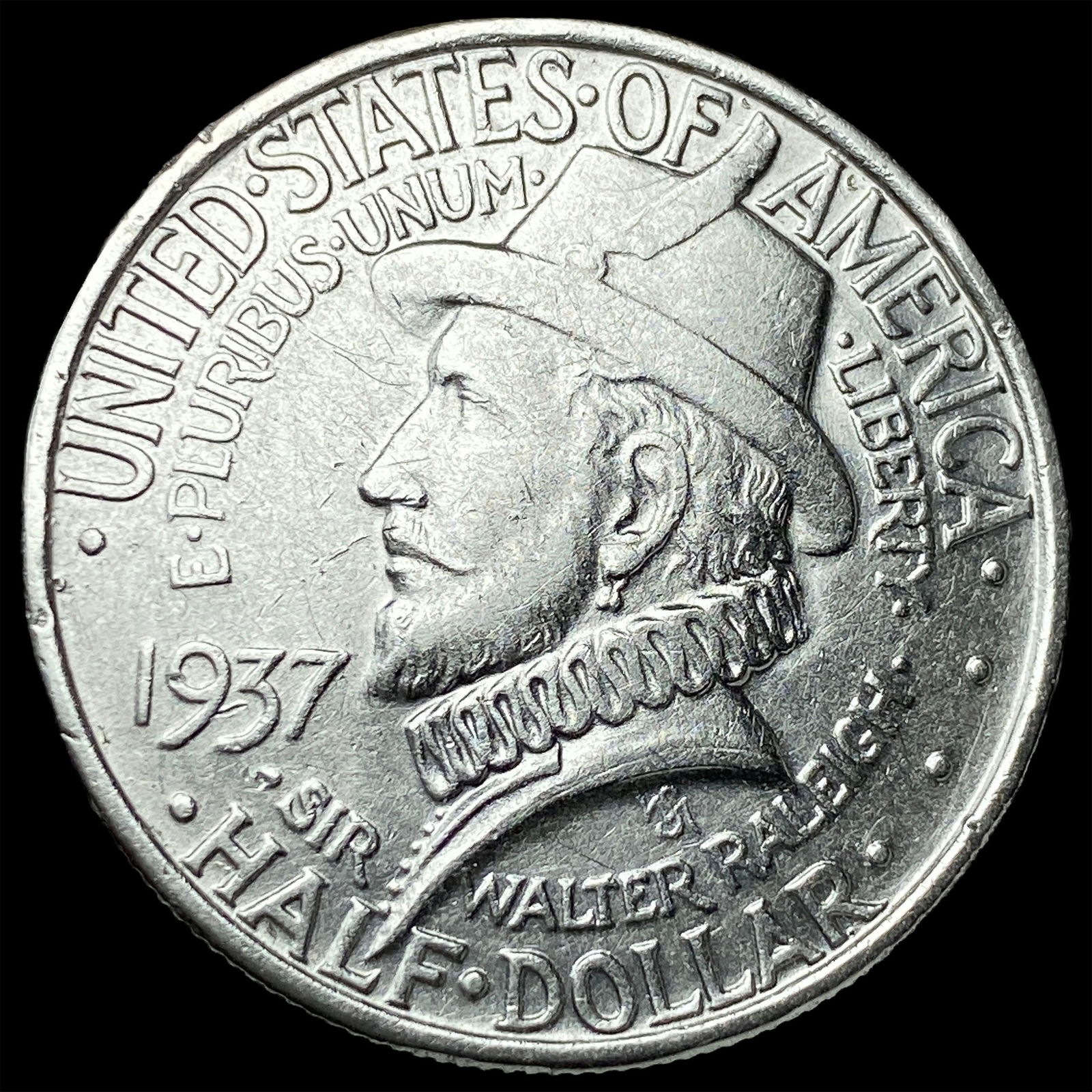 1937 Silver Roanoke Half Dollar NEARLY UNCIRCULATED (1 of 2)