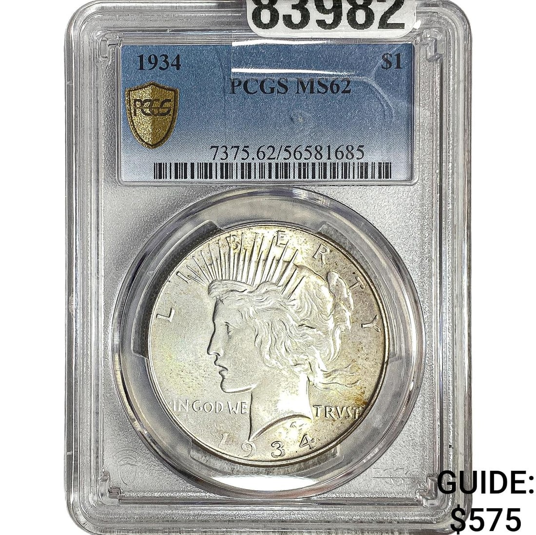 1934 Silver Peace Dollar PCGS MS62 (1 of 2)