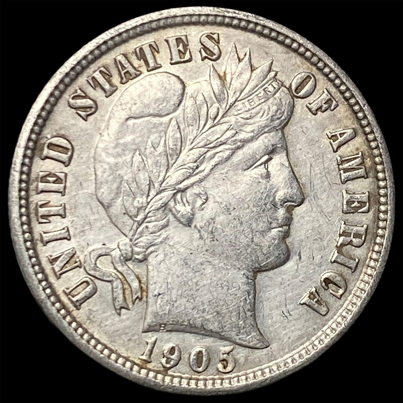 1905 Silver Barber Dime CLOSELY UNCIRCULATED: 1905 Silver Barber Dime CLOSELY UNCIRCULATED