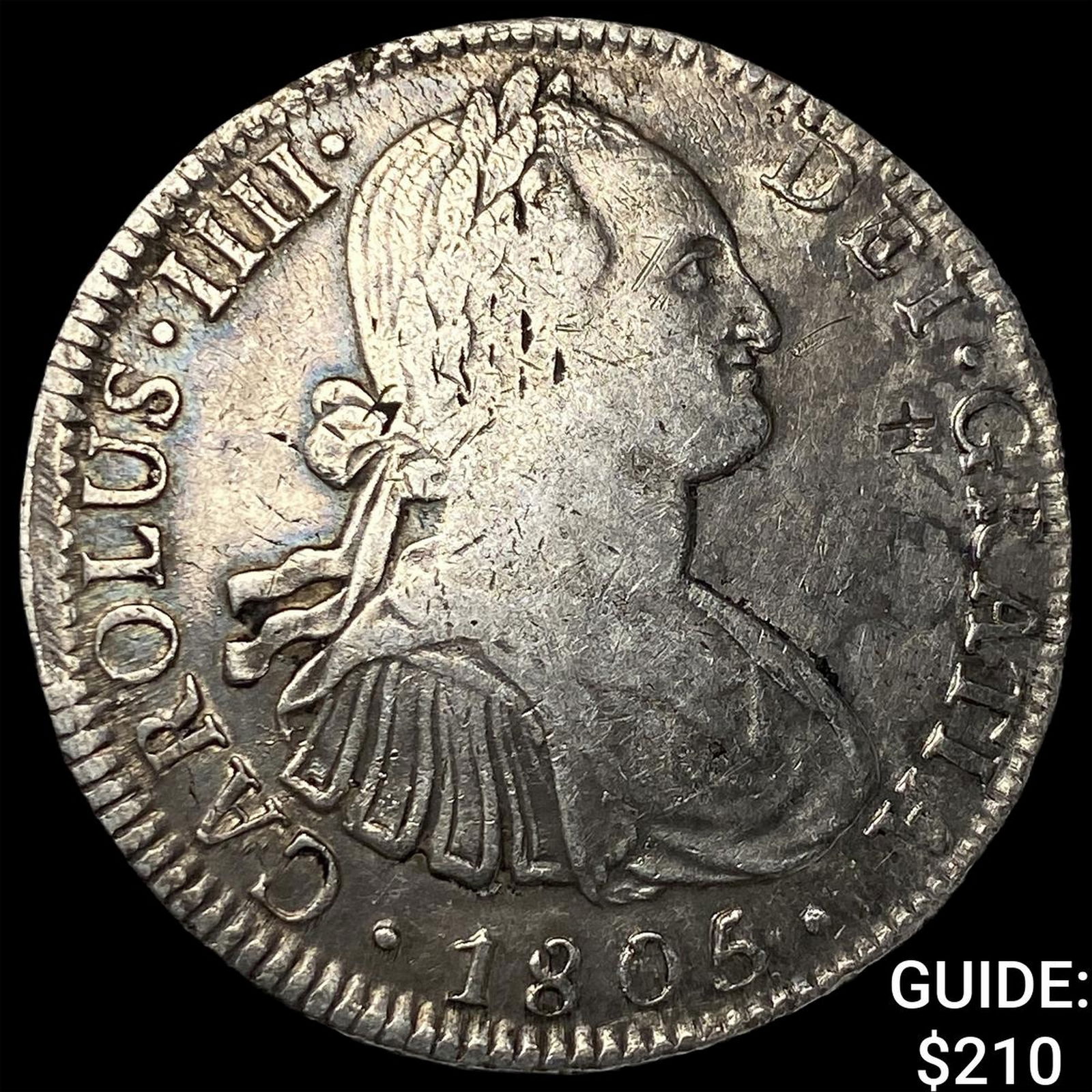 1805 Mexico Silver 8 Reales NEARLY UNCIRCULATED: 1805 Mexico Silver 8 Reales NEARLY UNCIRCULATED