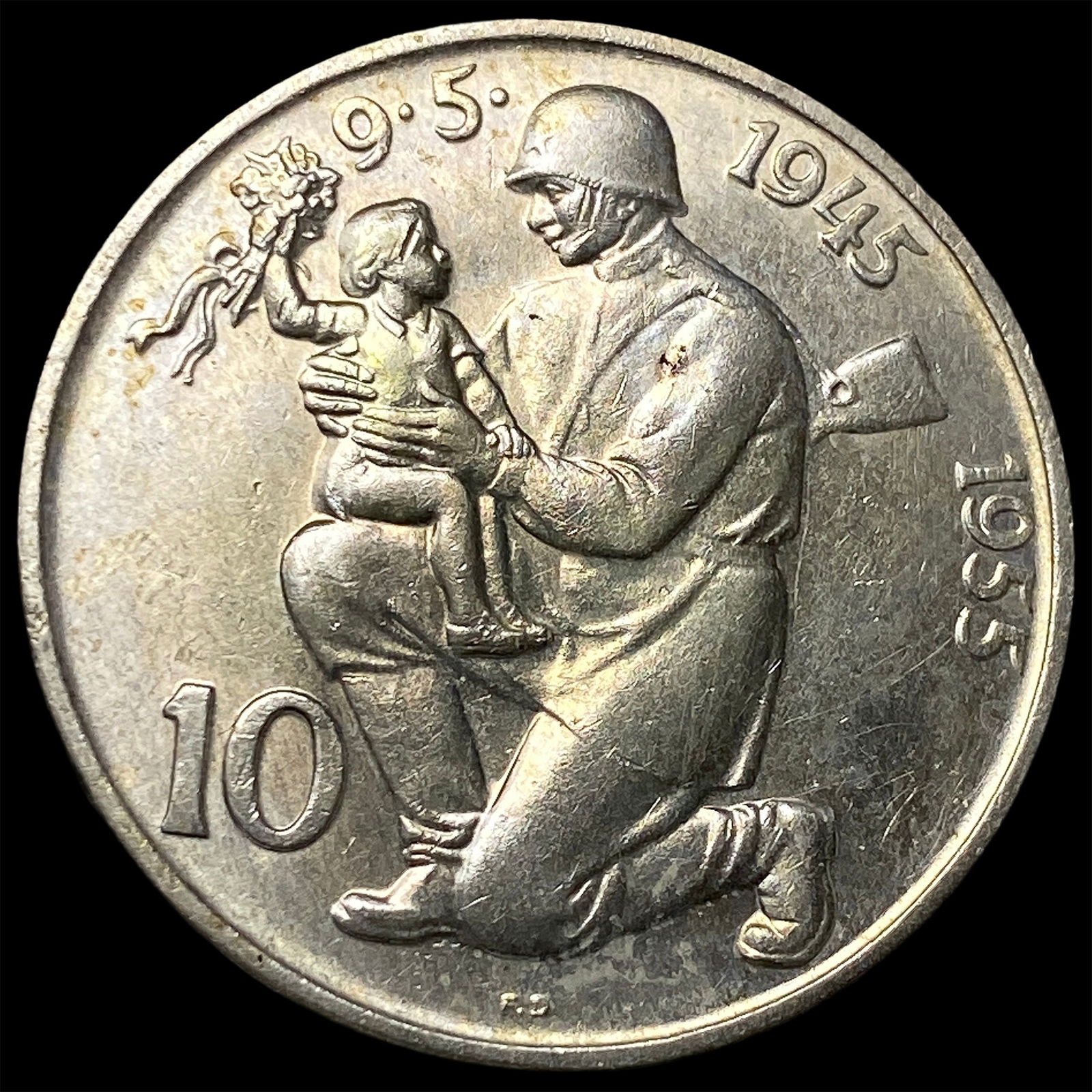 1955 Czechoslovakia Silver 10 Korun UNCIRCULATED: 1955 Czechoslovakia Silver 10 Korun UNCIRCULATED