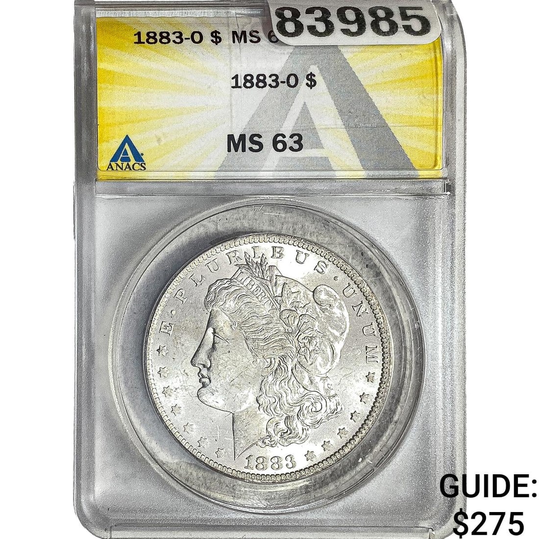 1883-O Morgan Silver Dollar ANACS MS63: 1883-O Morgan Silver Dollar ANACS MS63