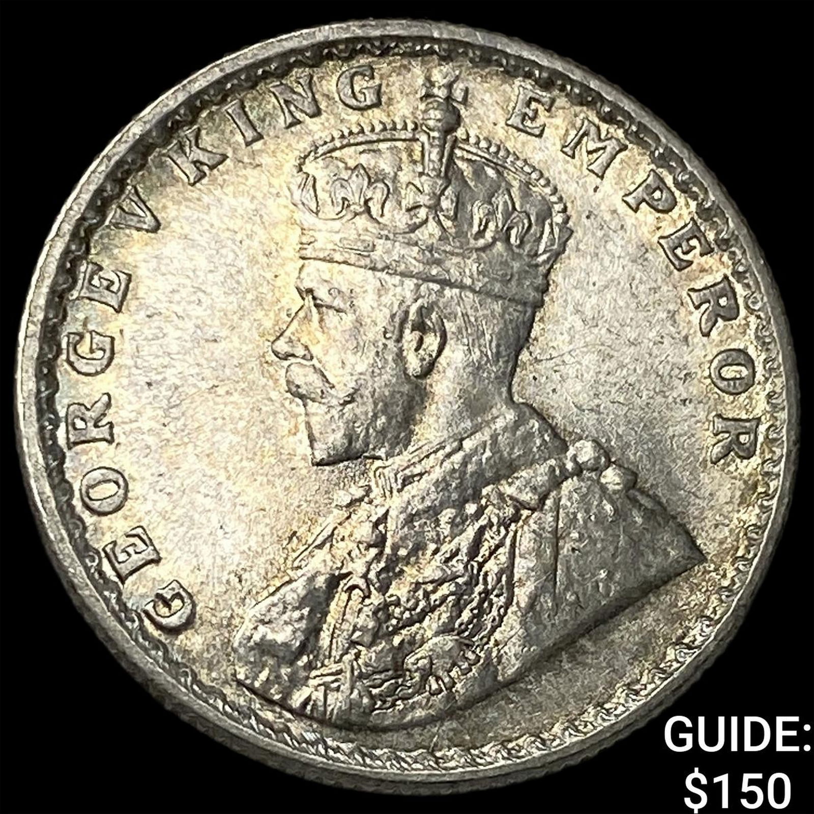 1919 India-British Silver 1/2 Rupee UNCIRCULATED: 1919 India-British Silver 1/2 Rupee UNCIRCULATED