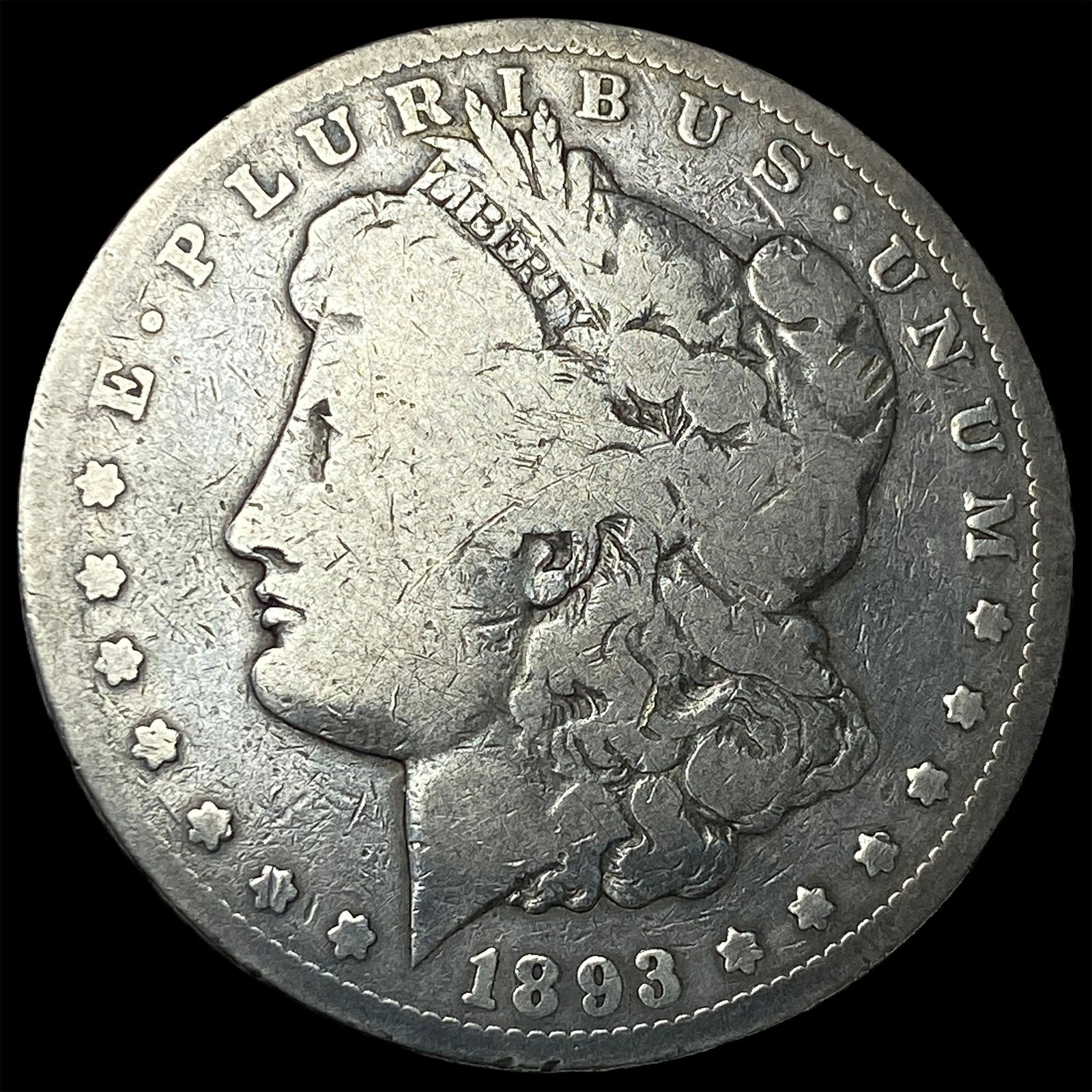 1893-CC Silver Morgan Dollar NICELY CIRCULATED: 1893-CC Silver Morgan Dollar NICELY CIRCULATED