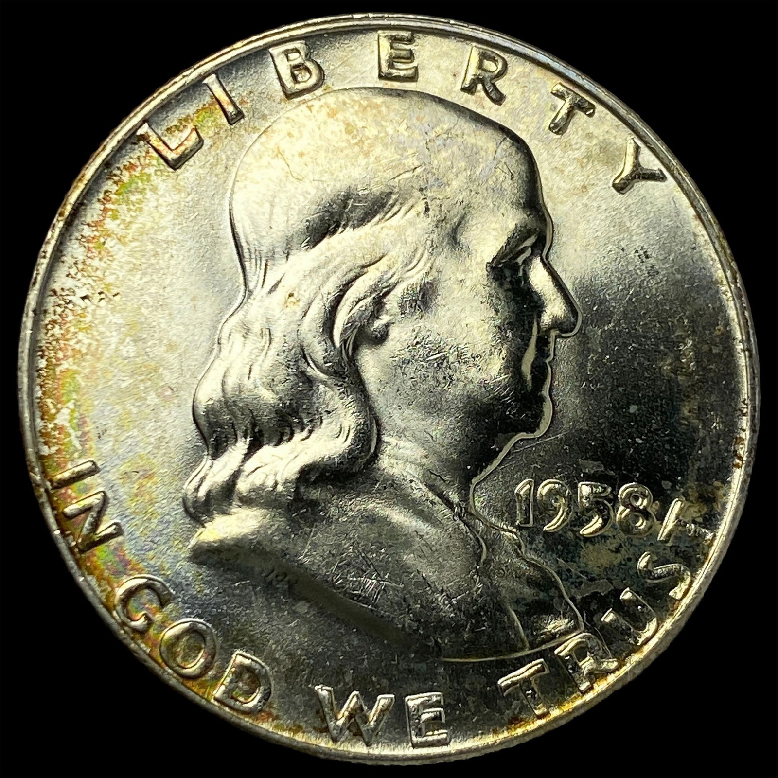 1958-D Silver Franklin Half Dollar CHOICE BU (1 of 2)