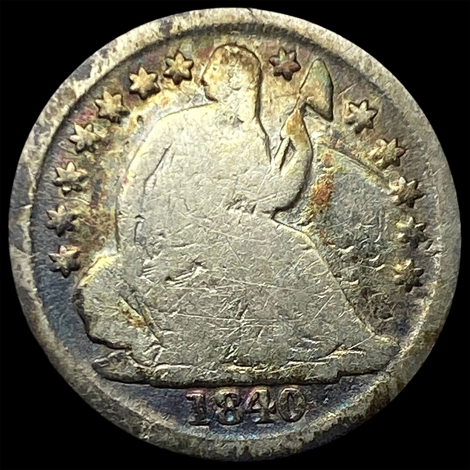 1840-O Silver Seated Liberty Half Dime NICELY CIRCULATED (1 of 2)