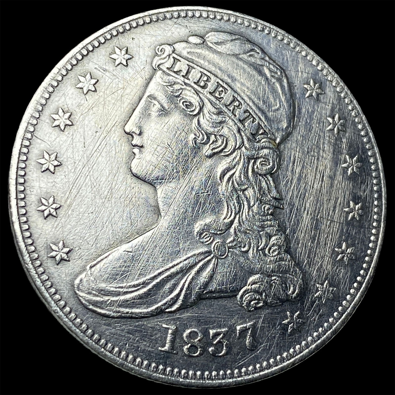 1837 Silver Capped Bust Half Dollar HIGH GRADE: 1837 Silver Capped Bust Half Dollar HIGH GRADE