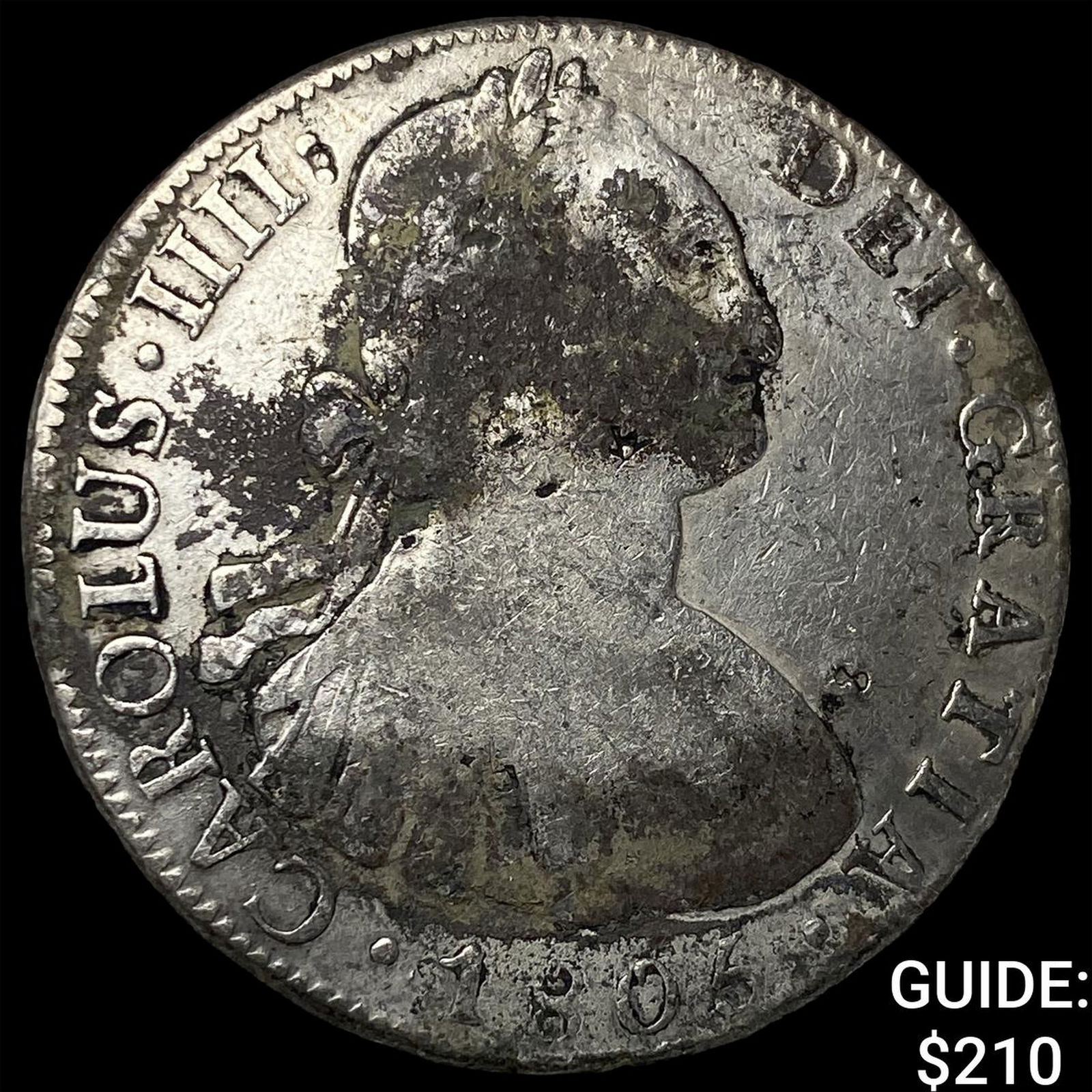 1805 Mexico Silver 8 Reales NEARLY UNCIRCULATED: 1805 Mexico Silver 8 Reales NEARLY UNCIRCULATED