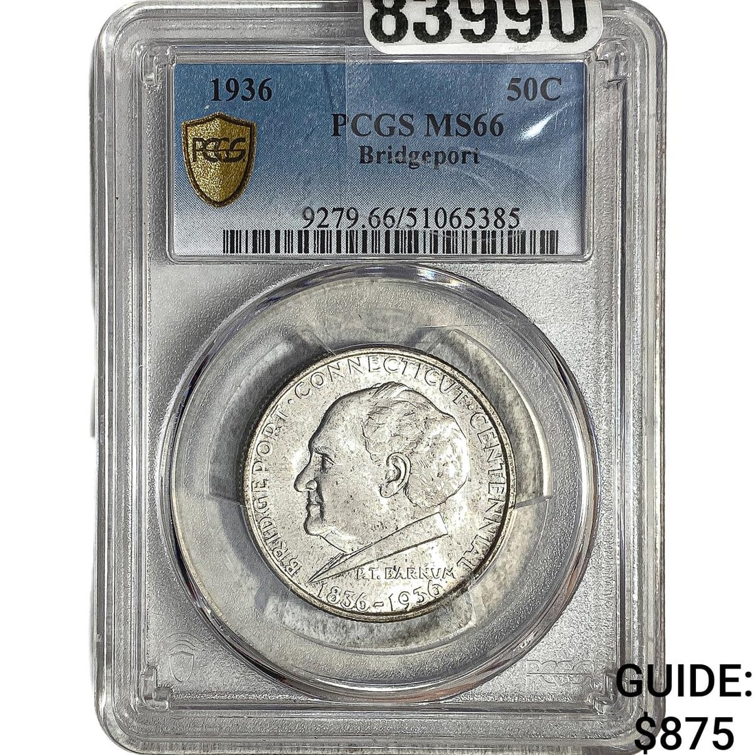 1936 Bridgeport Half Dollar PCGS MS66 (1 of 2)
