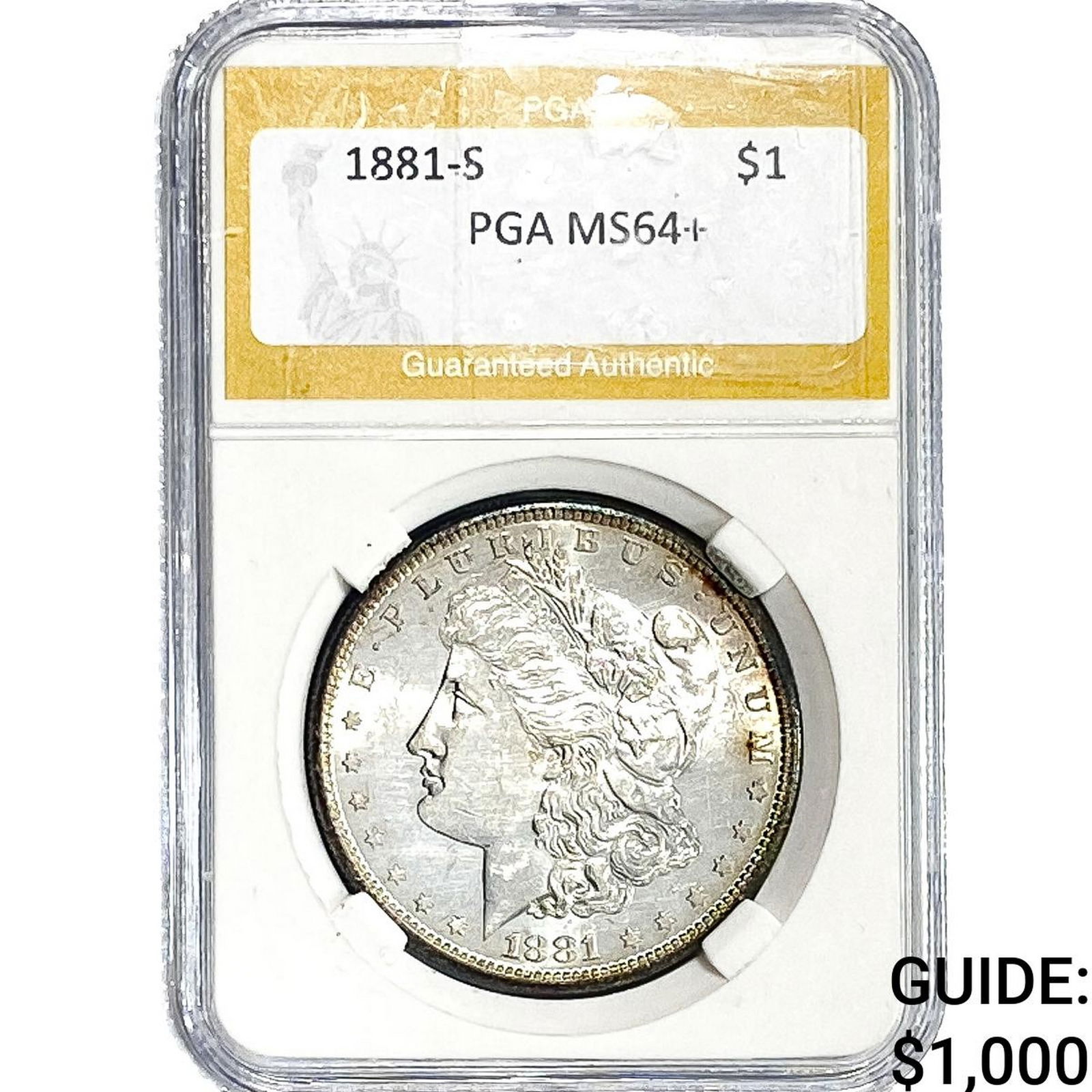1881-S Morgan Silver Dollar PGA MS64+ (1 of 2)