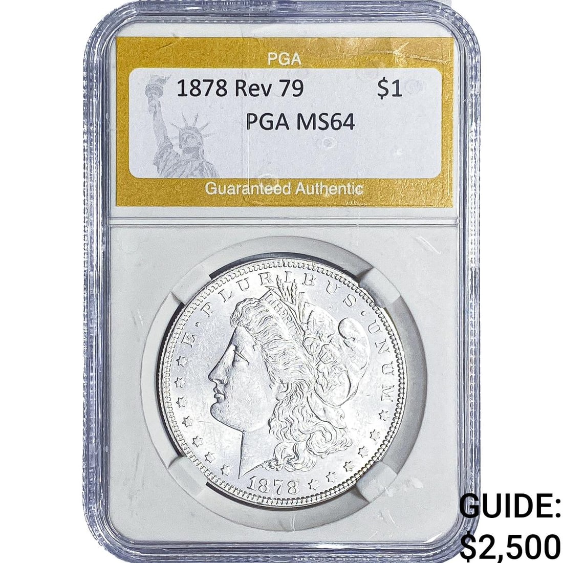 1878 Rev 79 Morgan Silver Dollar PGA MS64: 1878 Rev 79 Morgan Silver Dollar PGA MS64