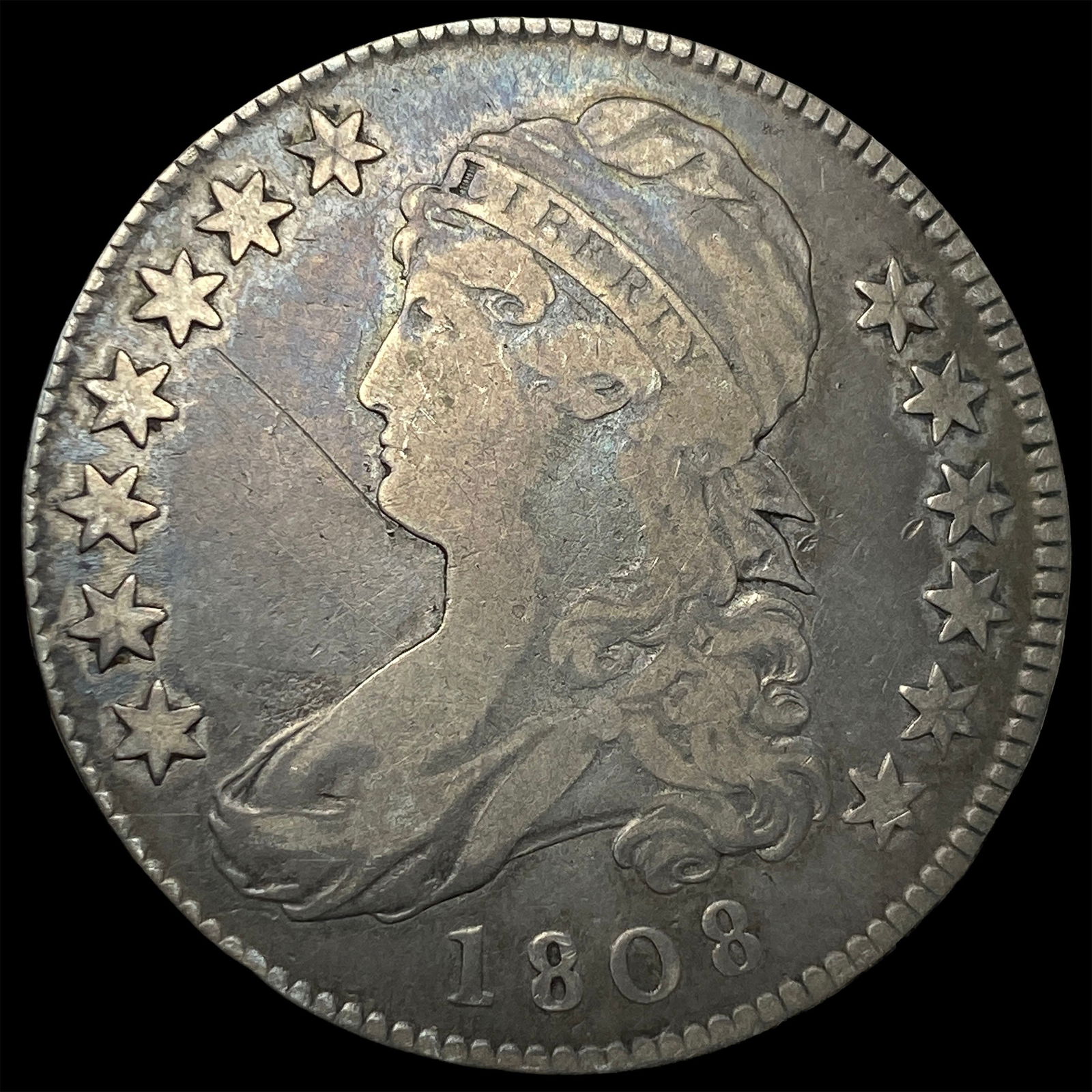 1808 Silver Capped Bust Half Dollar LIGHTLY CIRCULATED (1 of 2)