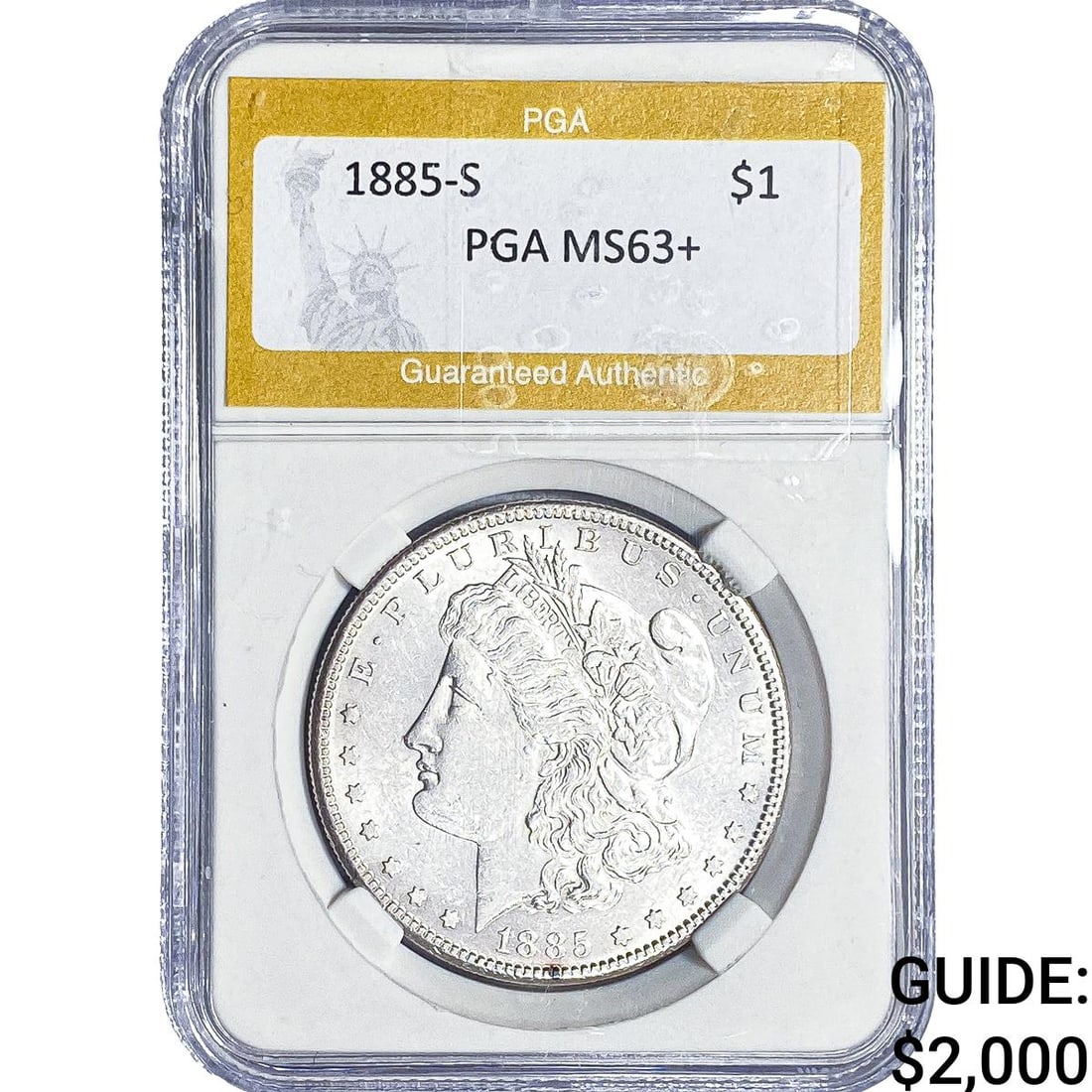 1885-S Morgan Silver Dollar PGA MS63+ (1 of 2)