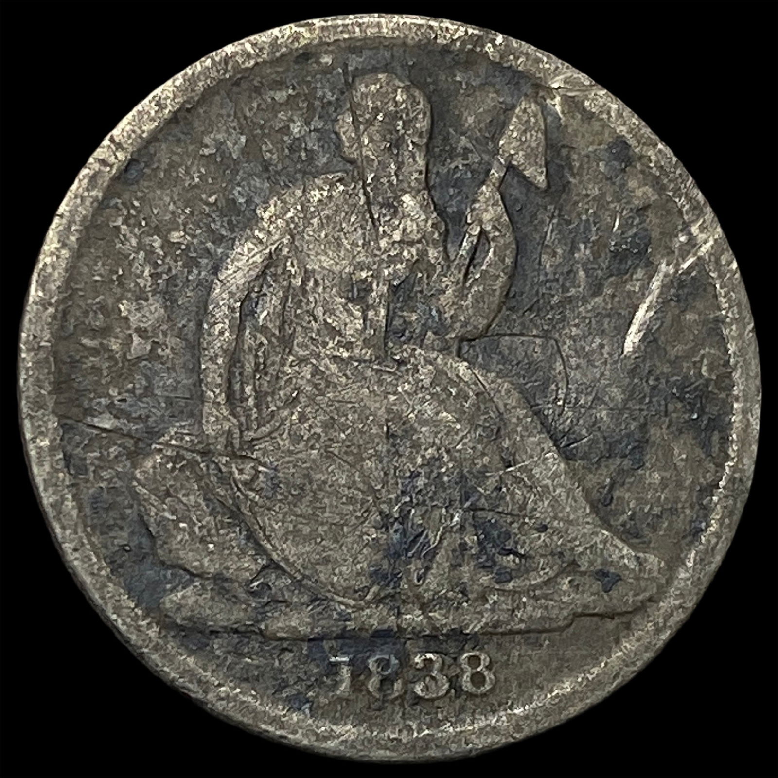 1838-O Seated Liberty Dime NICELY CIRCULATED (1 of 2)