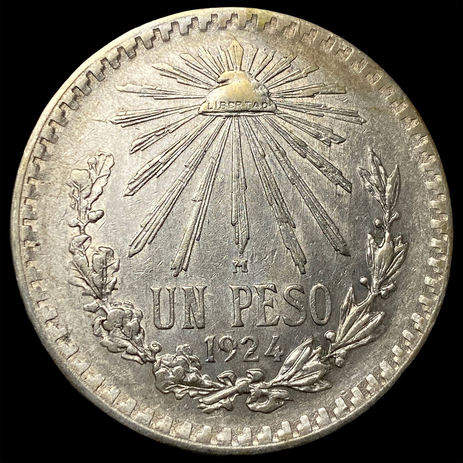 1924 Mexico Silver Peso CLOSELY UNCIRCULATED (1 of 2)