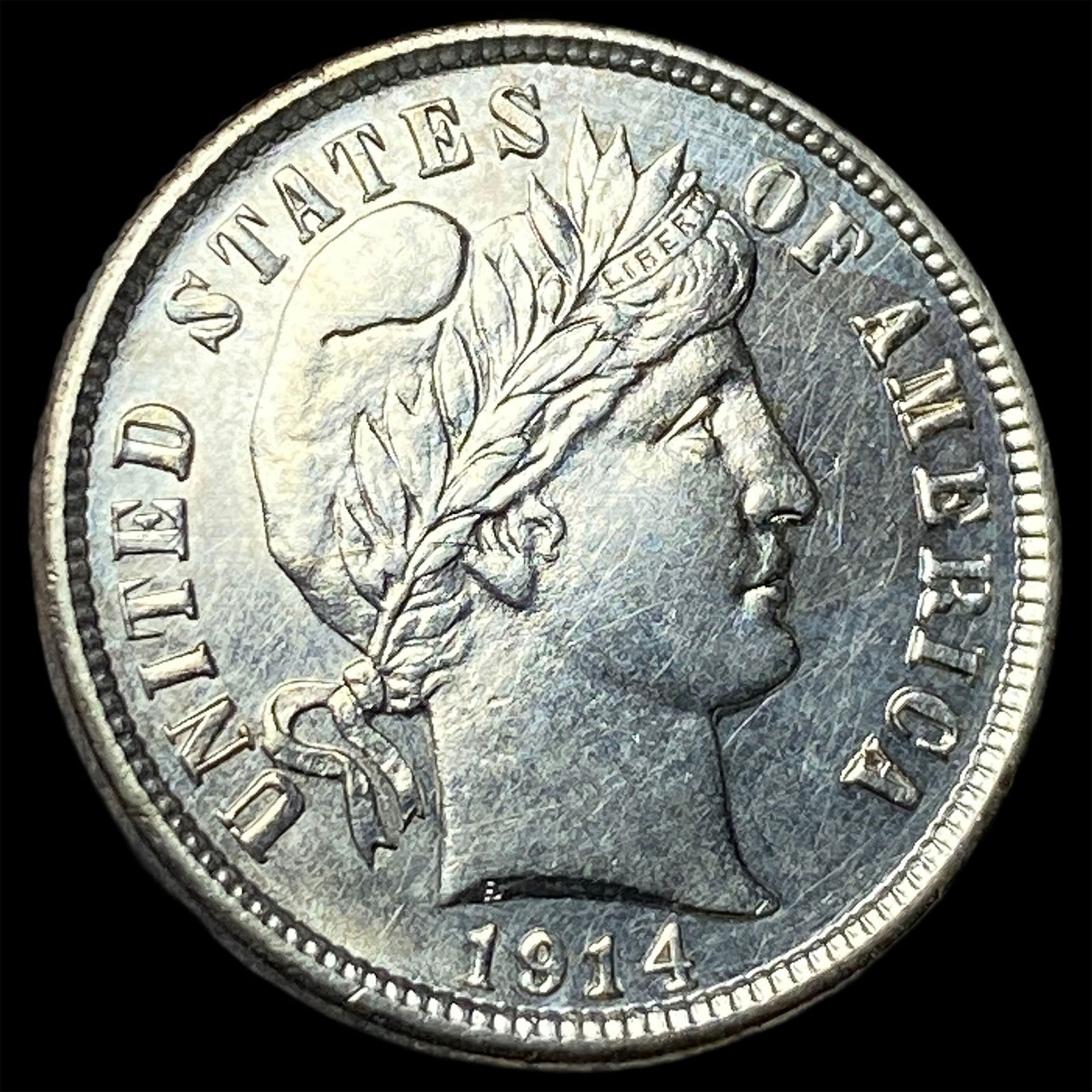 1914-D Silver Barber Dime UNCIRCULATED (1 of 2)