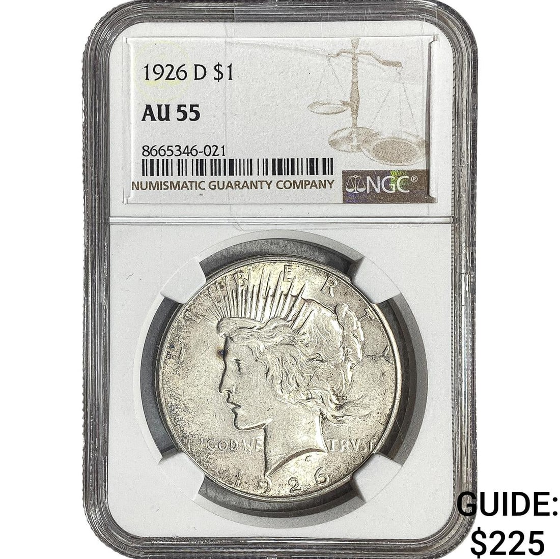 1926-D Silver Peace Dollar NGC AU55 (1 of 2)