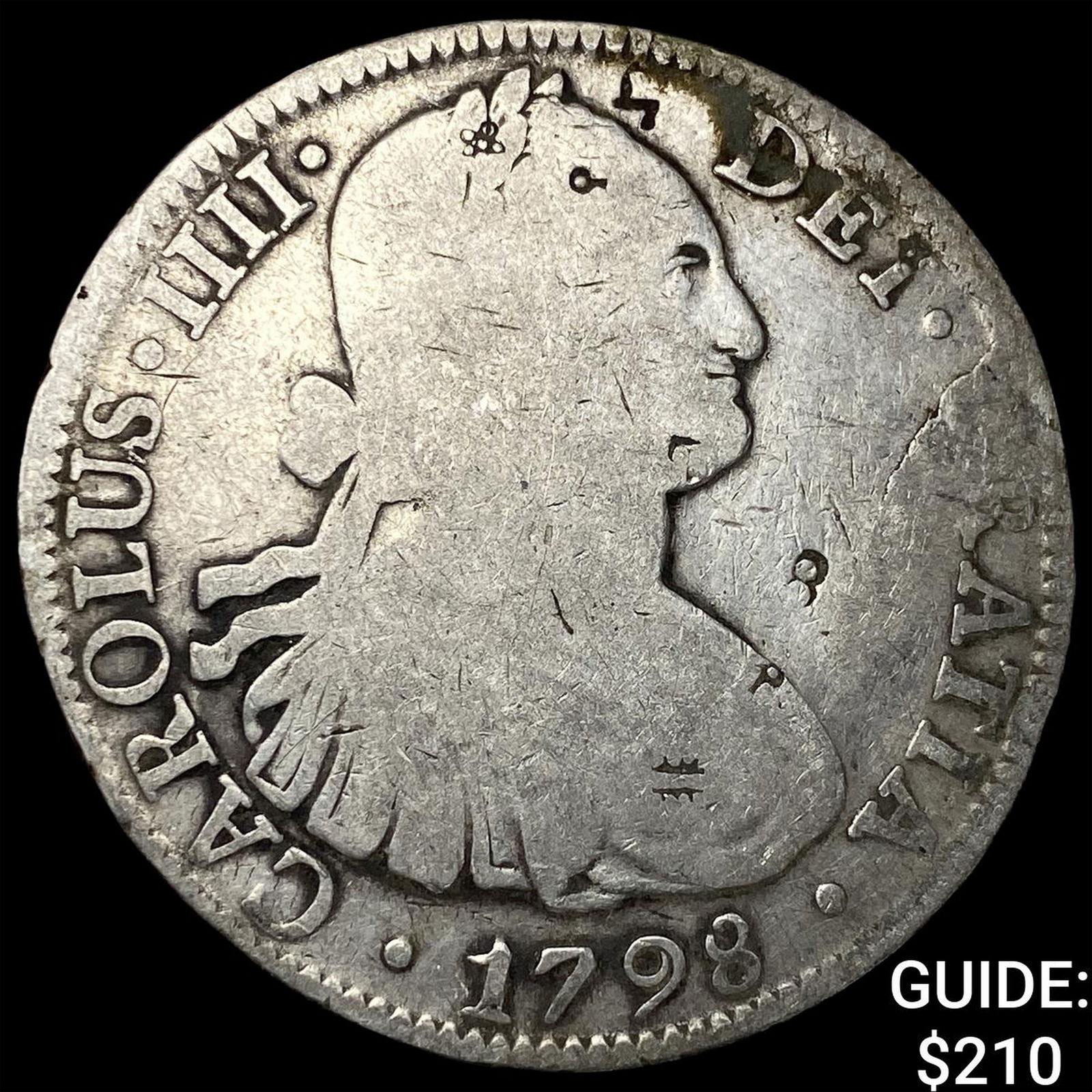 1798 Mexico Silver 8 Reales NEARLY UNCIRCULATED: 1798 Mexico Silver 8 Reales NEARLY UNCIRCULATED