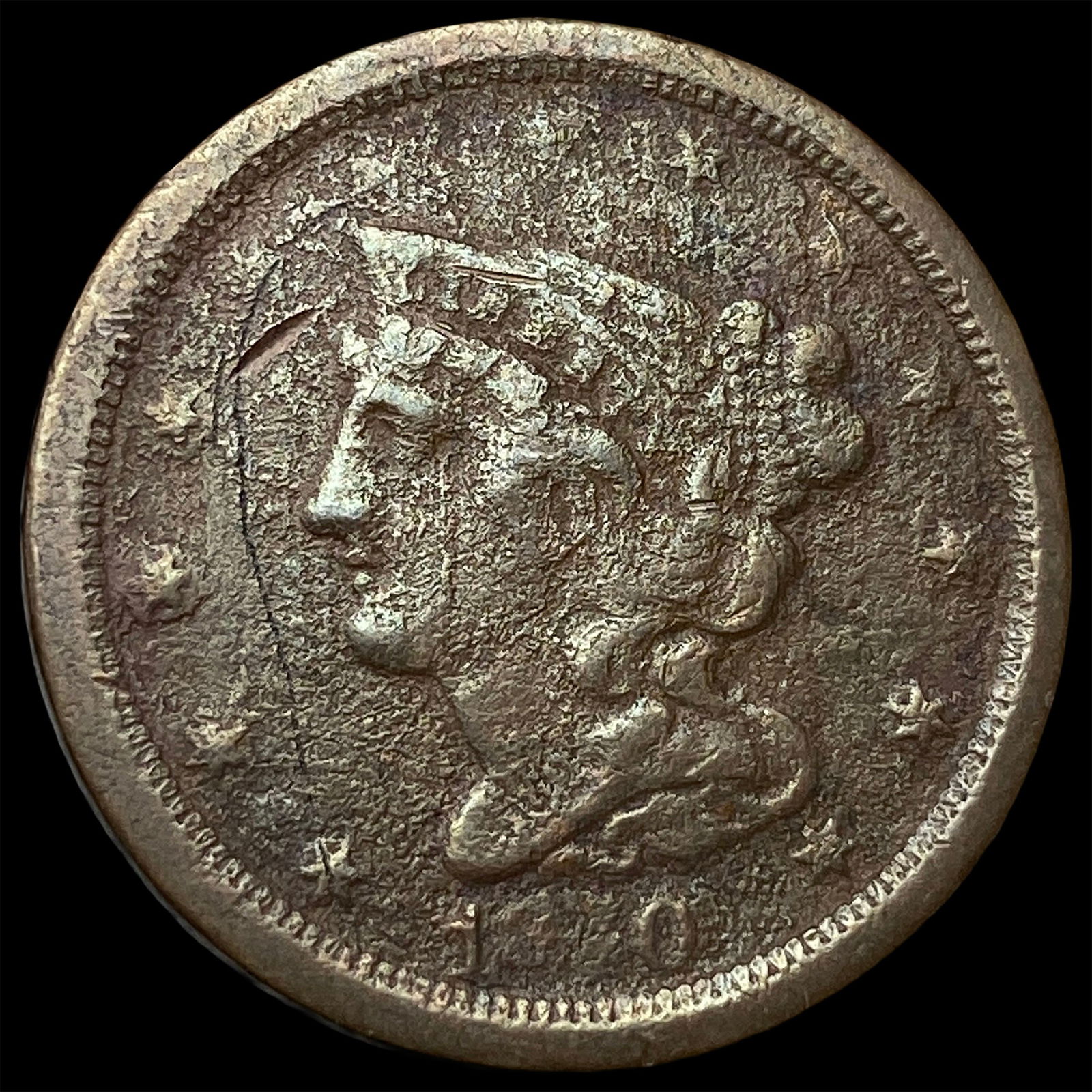 1850 Braided Hair Half Cent NICELY CIRCULATED: 1850 Braided Hair Half Cent NICELY CIRCULATED