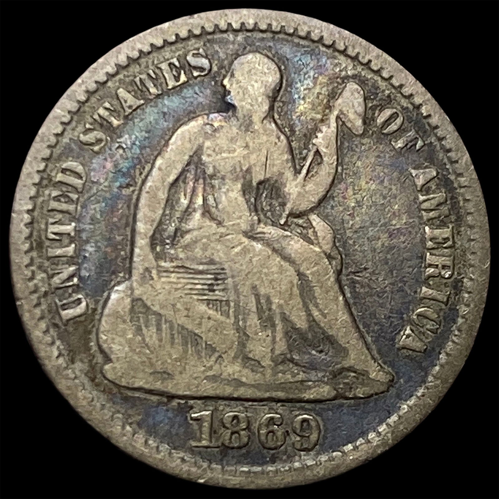 1869 Seated Liberty Half Dime NICELY CIRCULATED: 1869 Seated Liberty Half Dime NICELY CIRCULATED