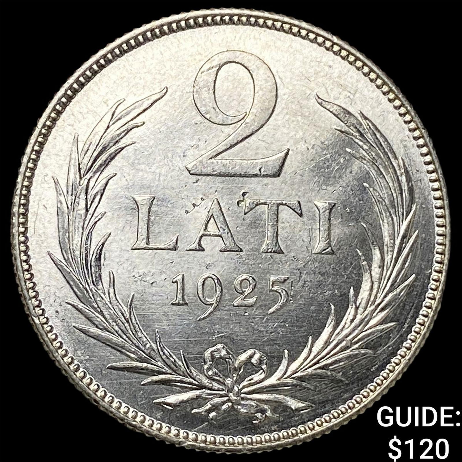1925 Latvia .2685oz Silver 2 Lati UNCIRCULATED: 1925 Latvia .2685oz Silver 2 Lati UNCIRCULATED