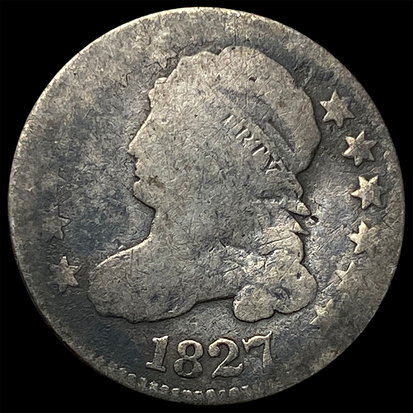 1827 Capped Bust Dime NICELY CIRCULATED: 1827 Capped Bust Dime NICELY CIRCULATED