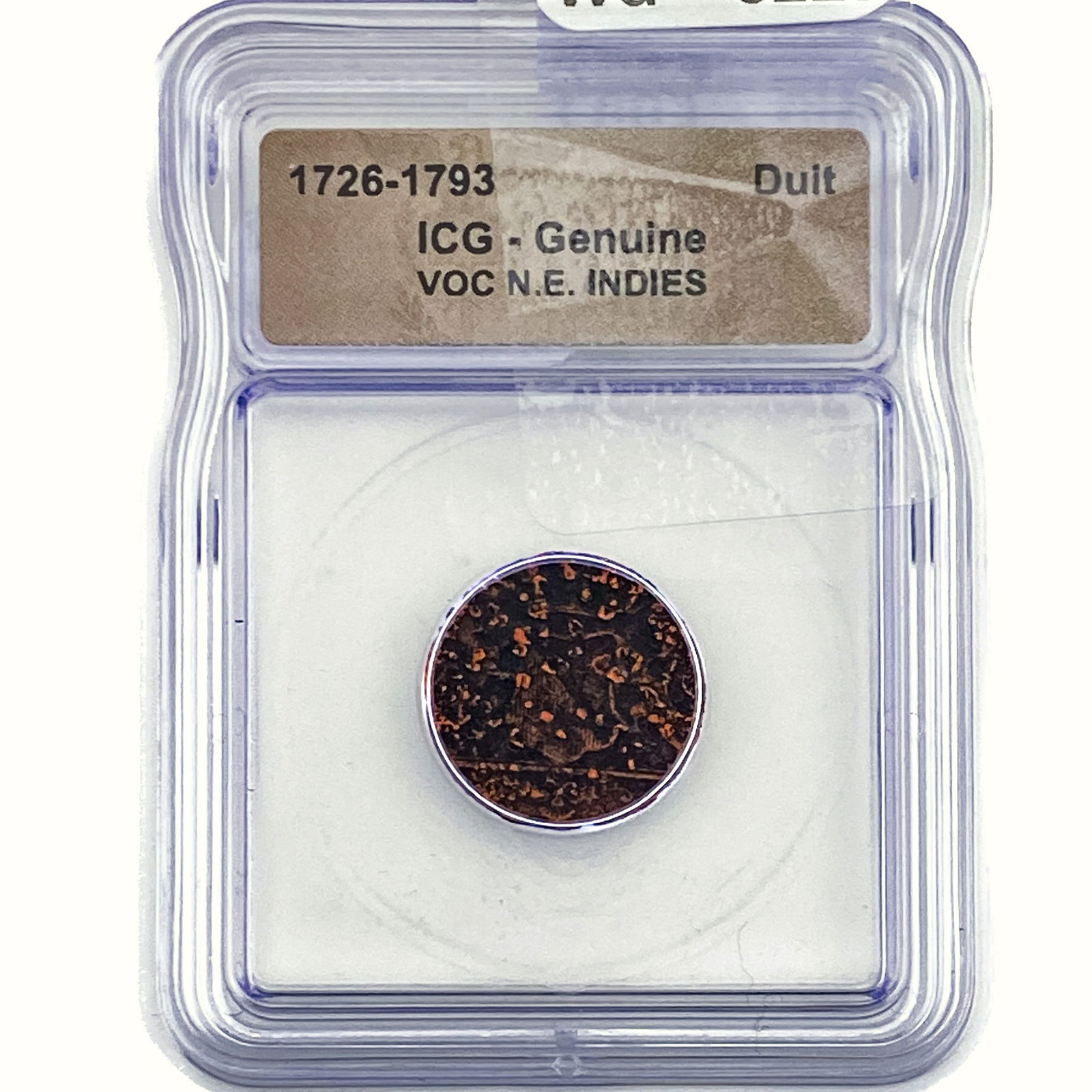 VOC N.E. Indies Duit ICG Genuine: VOC N.E. Indies Duit ICG Genuine