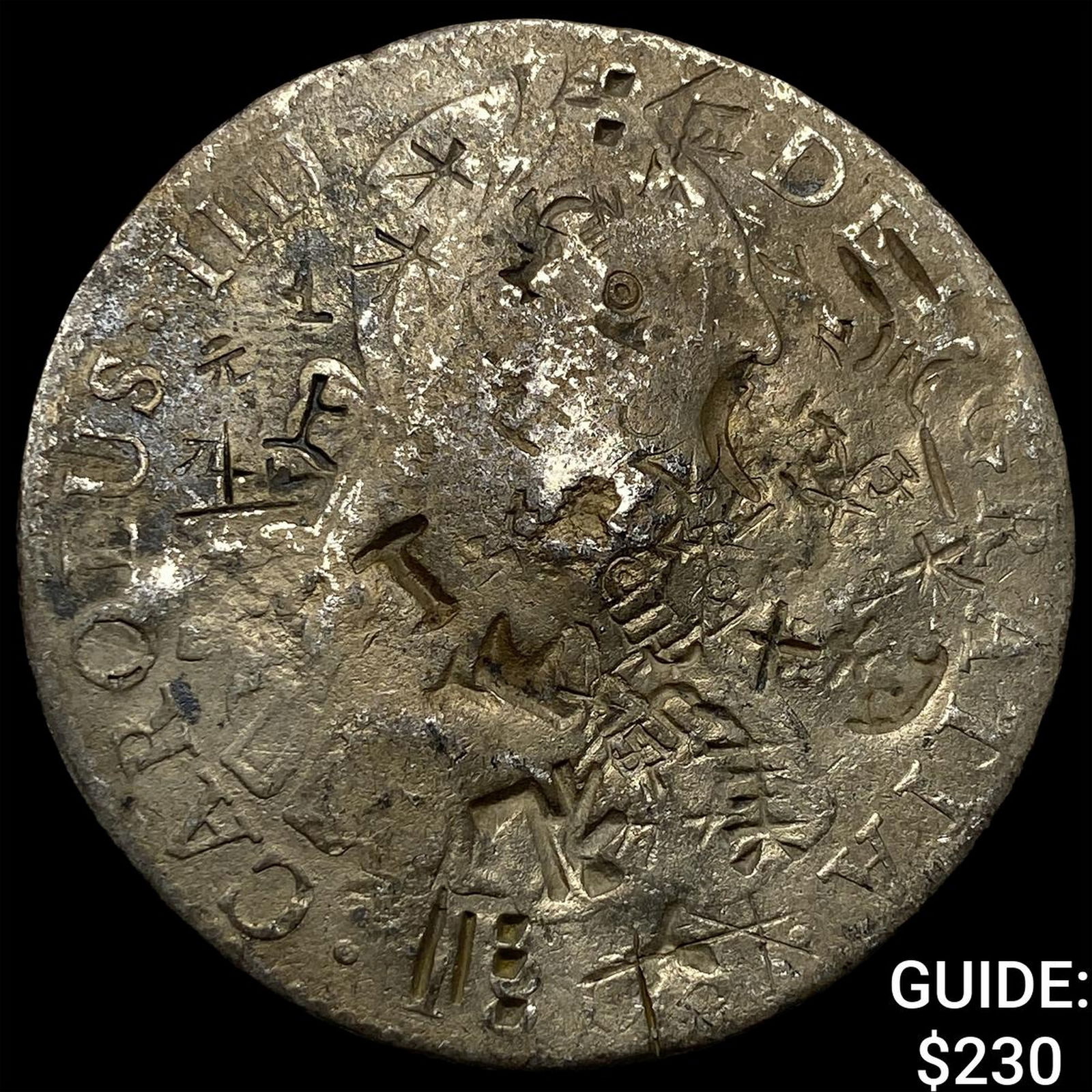 1808 Mexico Silver 8 Reales Chopmarked NEARLY UNCIRCULATED: 1808 Mexico Silver 8 Reales Chopmarked NEARLY UNCIRCULATED