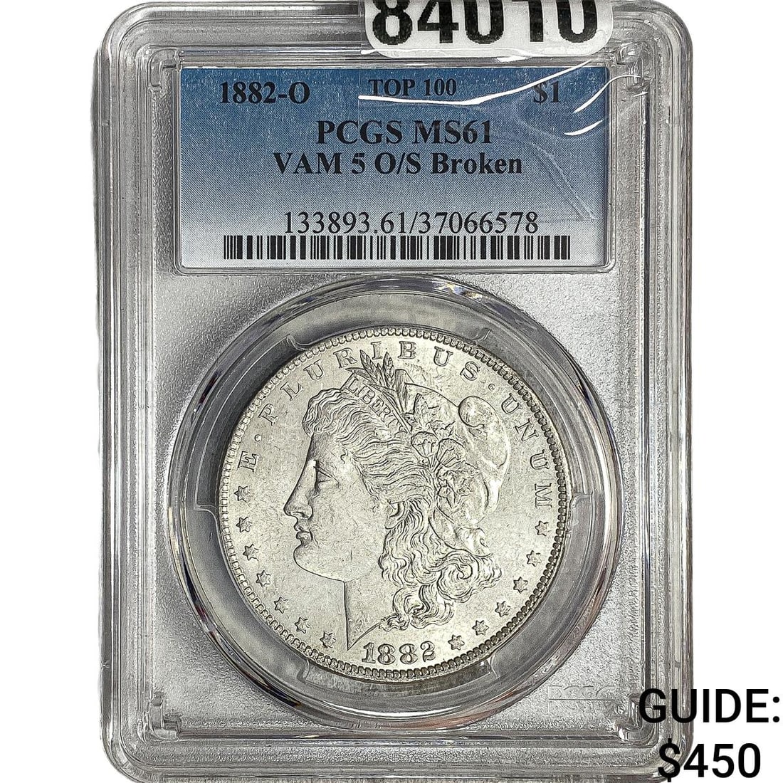 1882-O Morgan Silver Dollar PCGS MS61 VAM 5: 1882-O Morgan Silver Dollar PCGS MS61 VAM 5