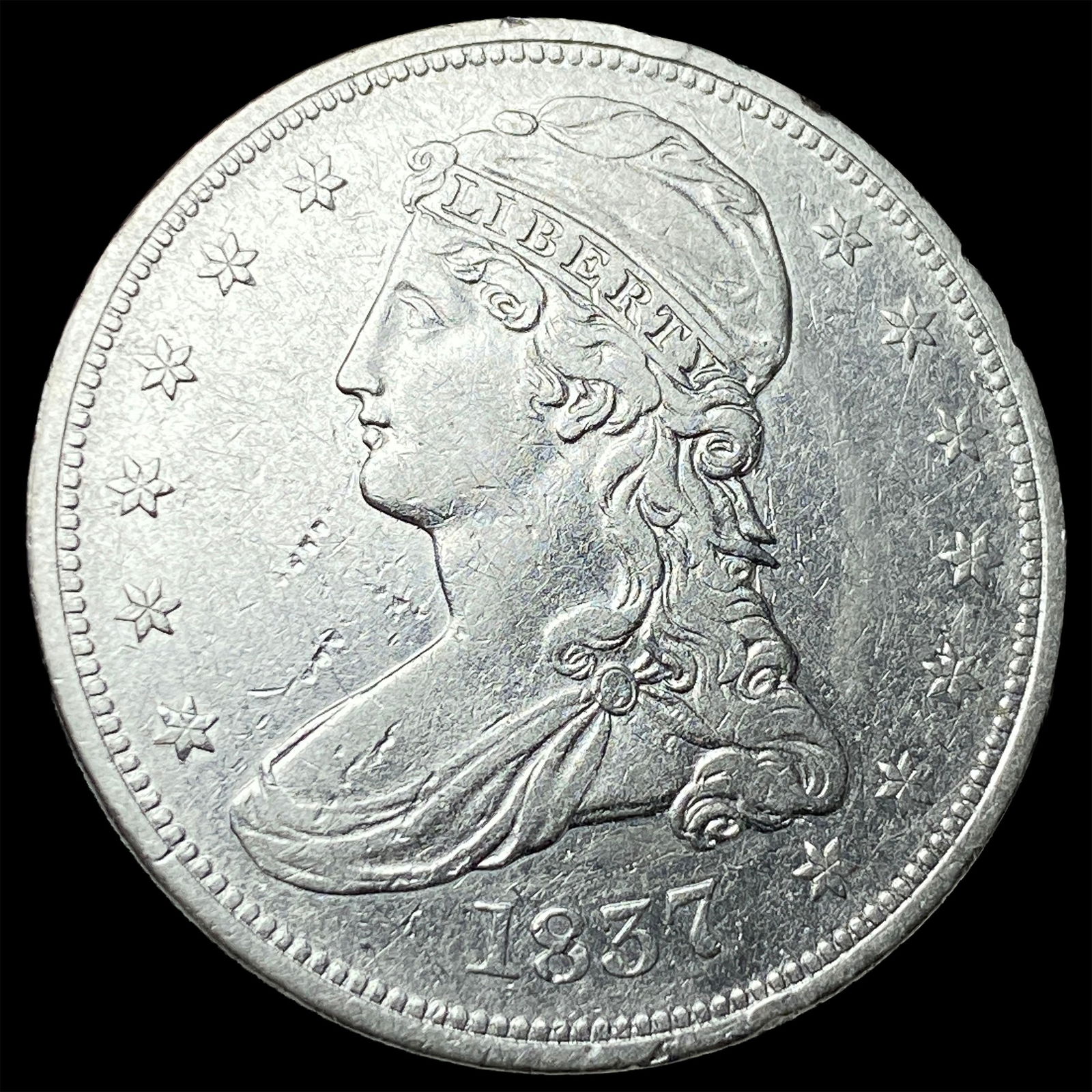 1837 Capped Bust Half Dollar NEARLY UNCIRCULATED: 1837 Capped Bust Half Dollar NEARLY UNCIRCULATED