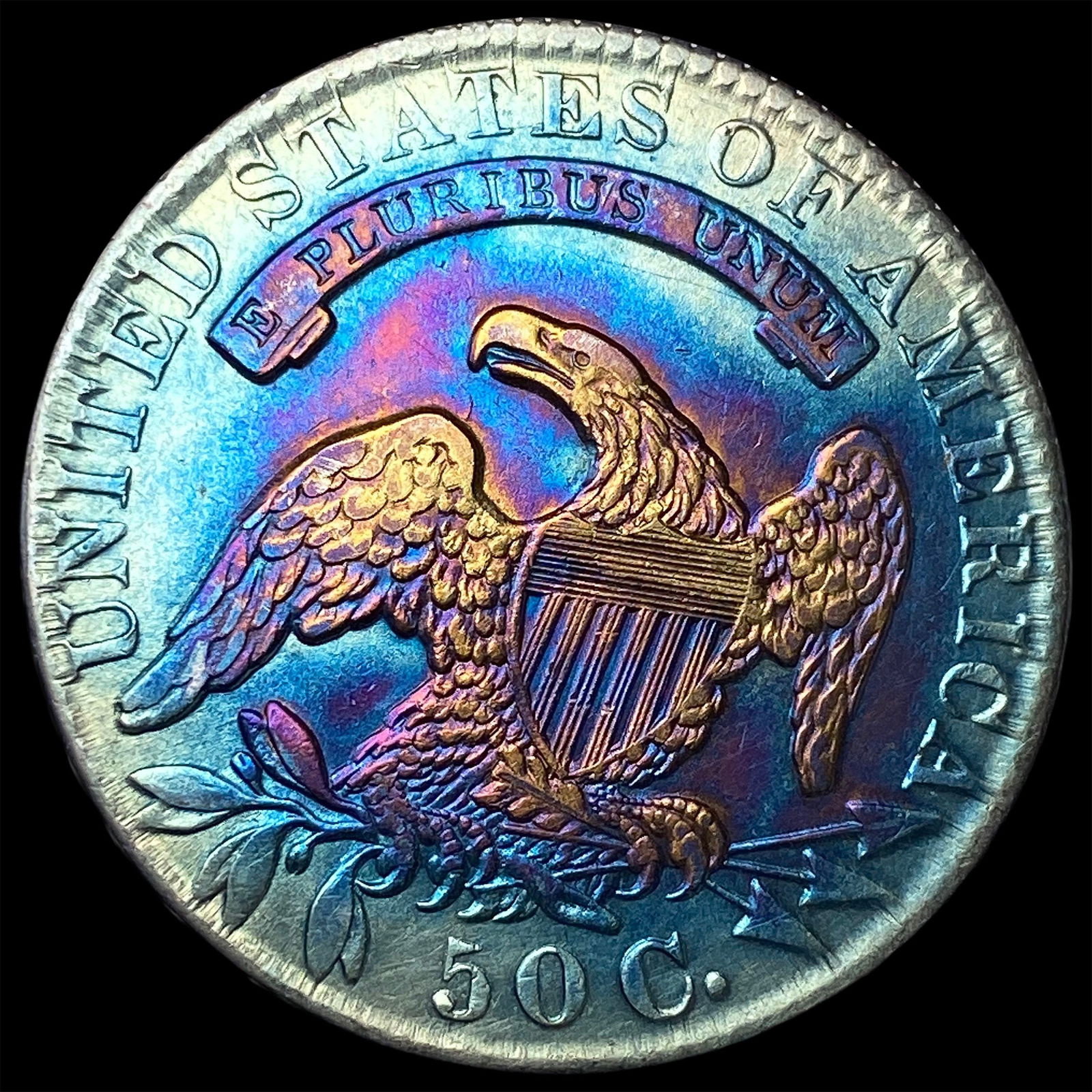 1831 Toned Capped Bust Half Dollar CLOSELY UNCIRCULATED - 2