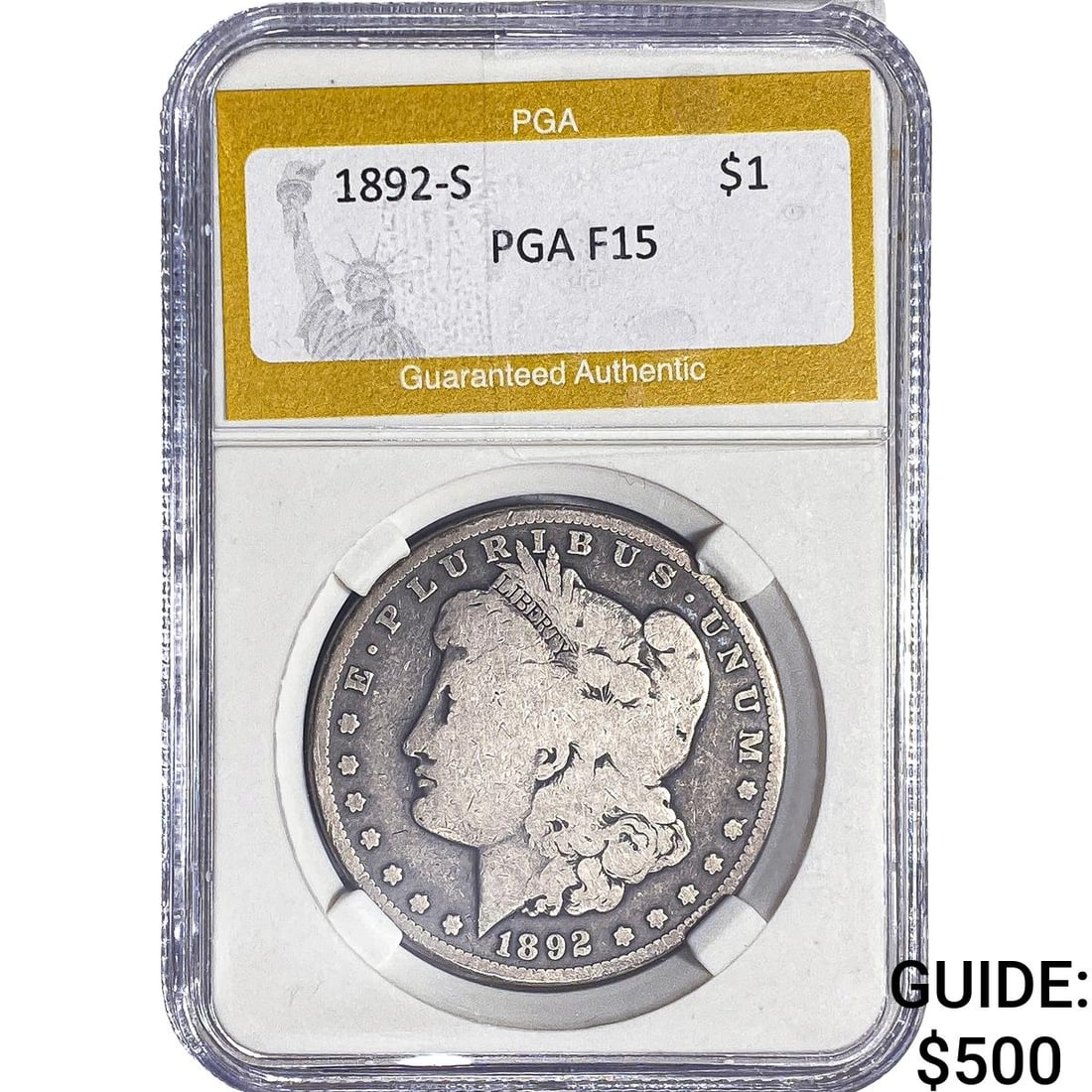 1892-S Morgan Silver Dollar PGA F15: 1892-S Morgan Silver Dollar PGA F15
