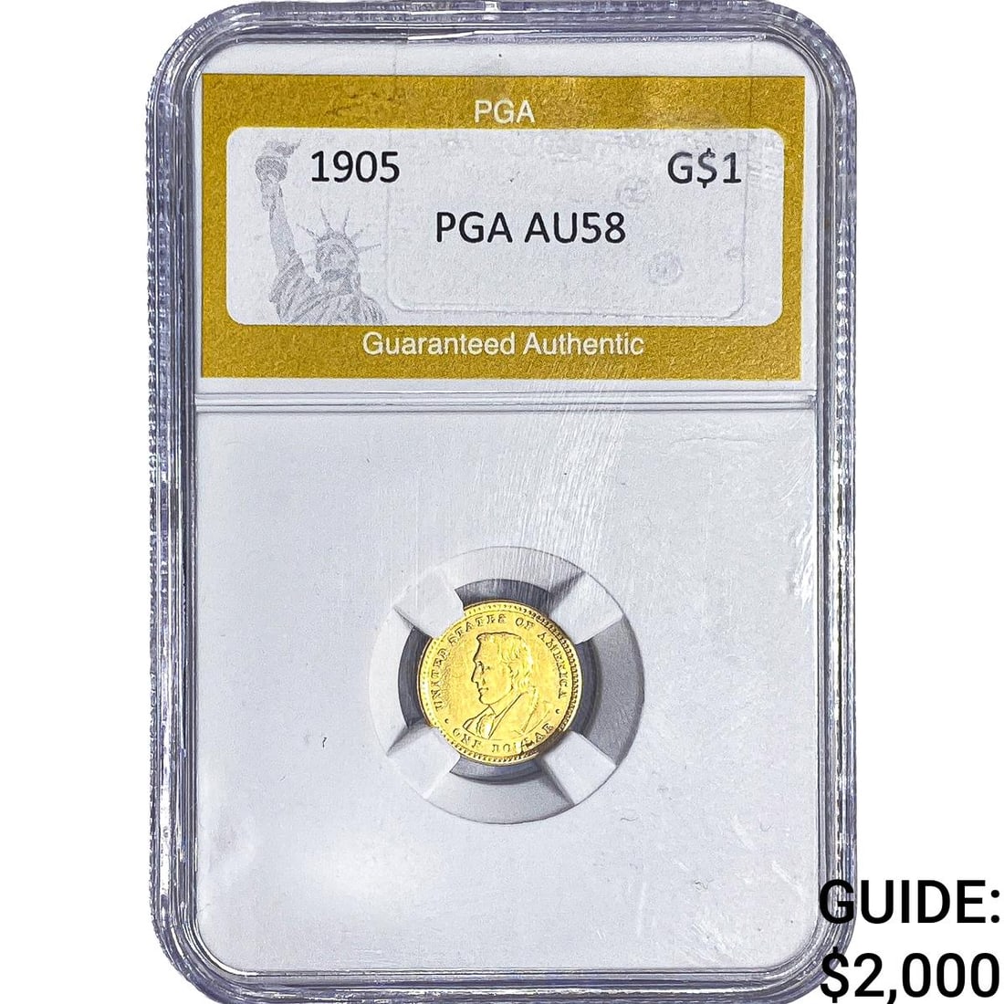 1905 Lewis & Clark Rare Gold Dollar PGA AU58: 1905 Lewis & Clark Rare Gold Dollar PGA AU58